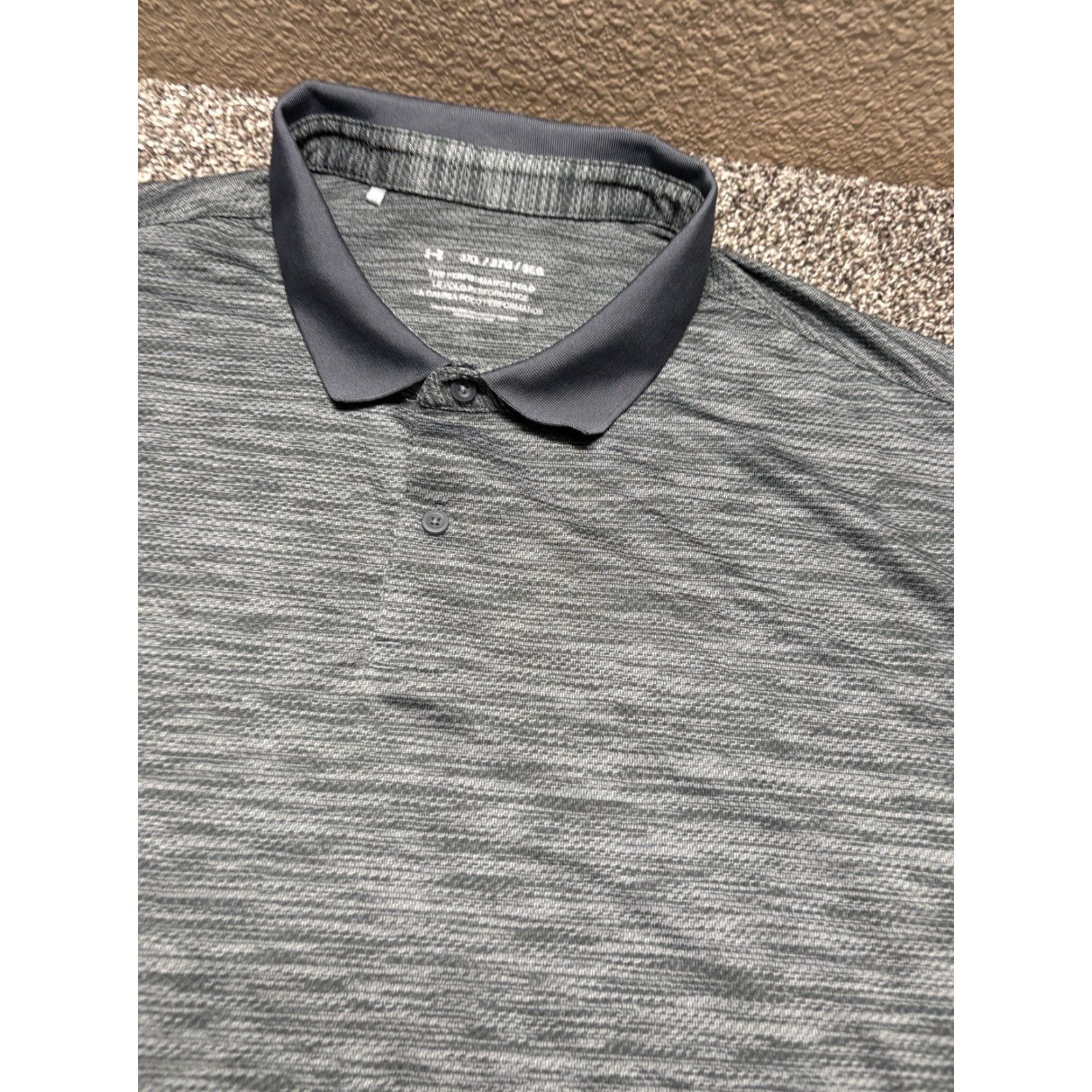 Under Armour Under Armour Polo Shirt Mens 3XL Gray Heather Short Sleeve Golf Sports Casual Quarter Button Collared Shirt Size US XXL / EU 58 / 5 - 2 Thumbnail