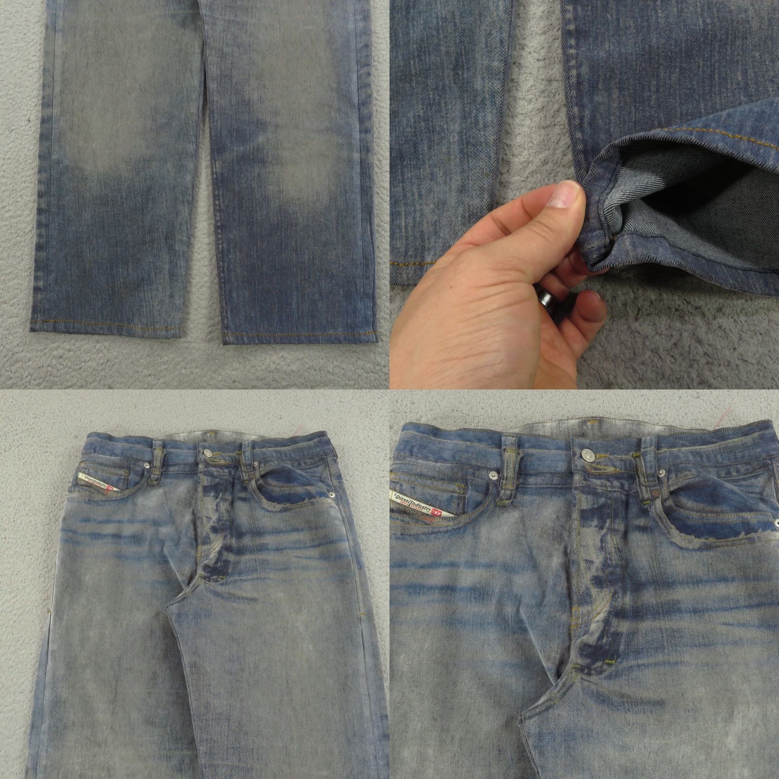 Diesel Diesel Jeans Men 34x29 Loose Straight 5 Pocket Stamped Dirty Wash ITALY Size US 34 / EU 50 - 8 Thumbnail