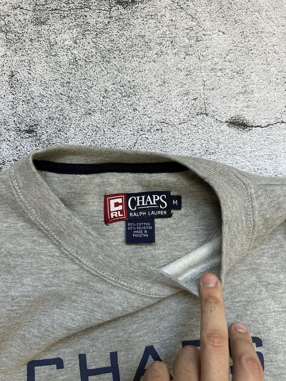Chaps Ralph Lauren Vintage Chaps Ralph Lauren Sweatshirt Big Logo Centre Gray Size US M / EU 48-50 / 2 - 7 Thumbnail