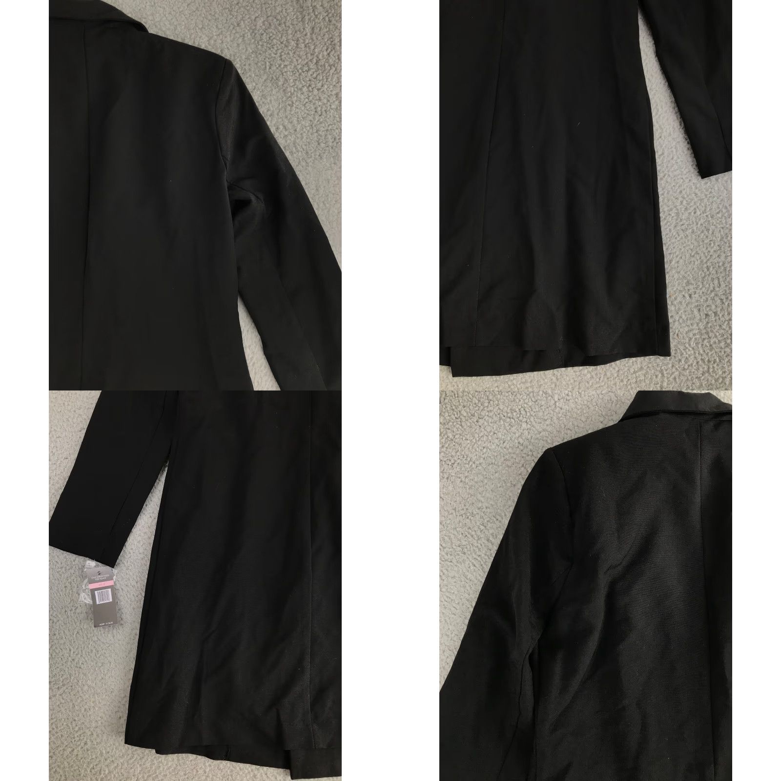 Doublet Sharagano Blazer Women's 10 Black Long NWT Double Breasted Shoulder Pads Pockets Blazer Size L / US 10 / IT 46 - 10 Thumbnail