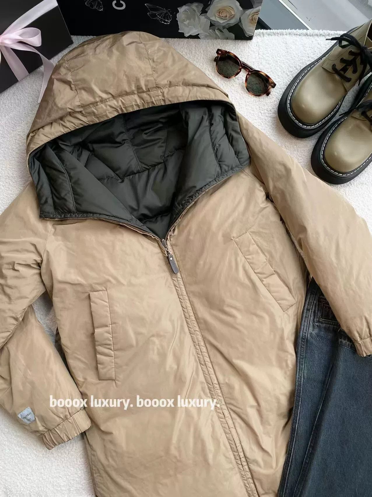 Max Mara MaxMara Brown Long Down Coat Size US XS / EU 42 / 0 - 1 Thumbnail