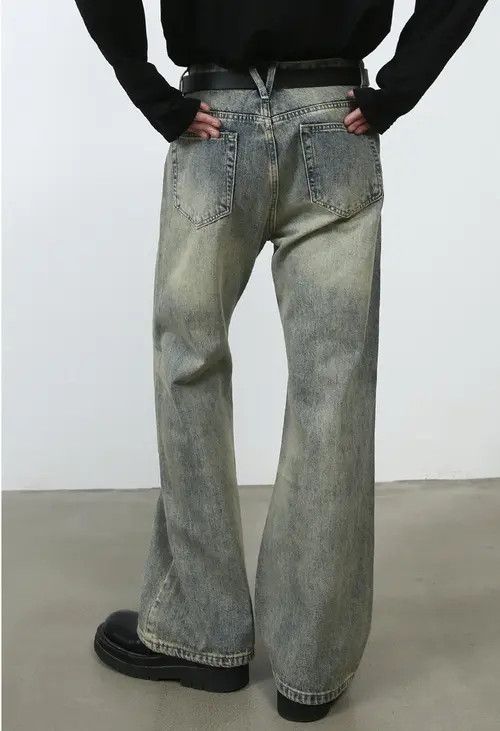 Japanese Brand Washed trendy distressed casual flared jeans Size US 32 / EU 48 - 6 Thumbnail