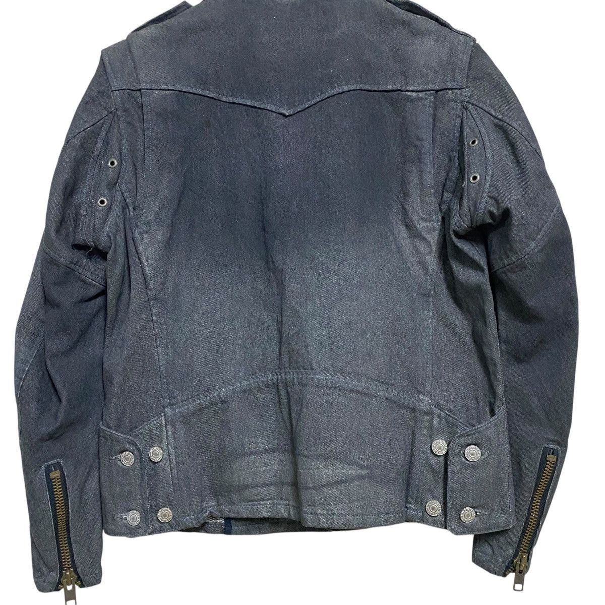 Le Grande Bleu (L.G.B.) Maniac Works Black Waxed Denim Biker Jacket Size US M / EU 48-50 / 2 - 13 Thumbnail