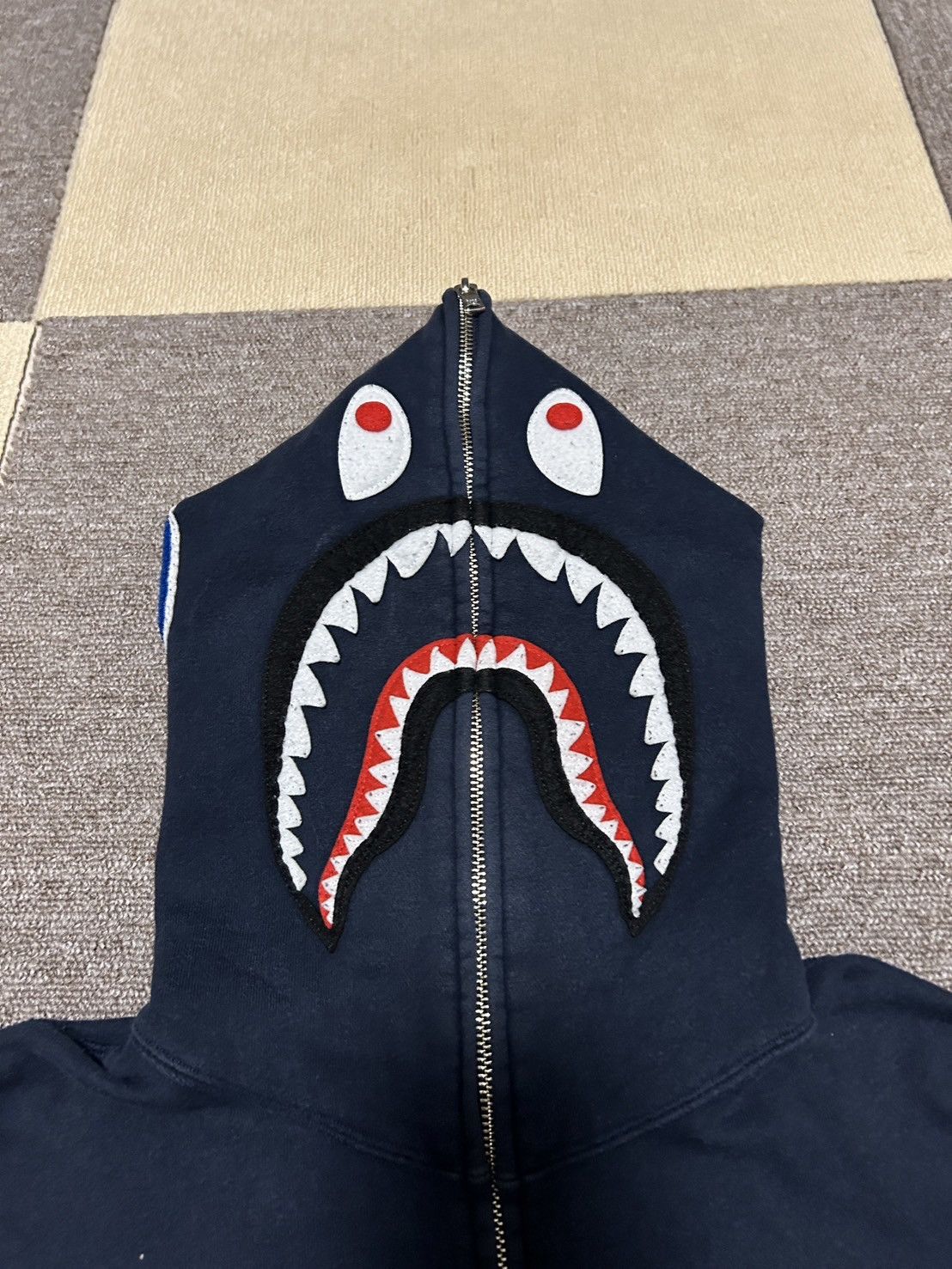 Bape Bape Navy Multi Patch Shark Full Zip Hoodie Size US L / EU 52-54 / 3 - 14 Thumbnail