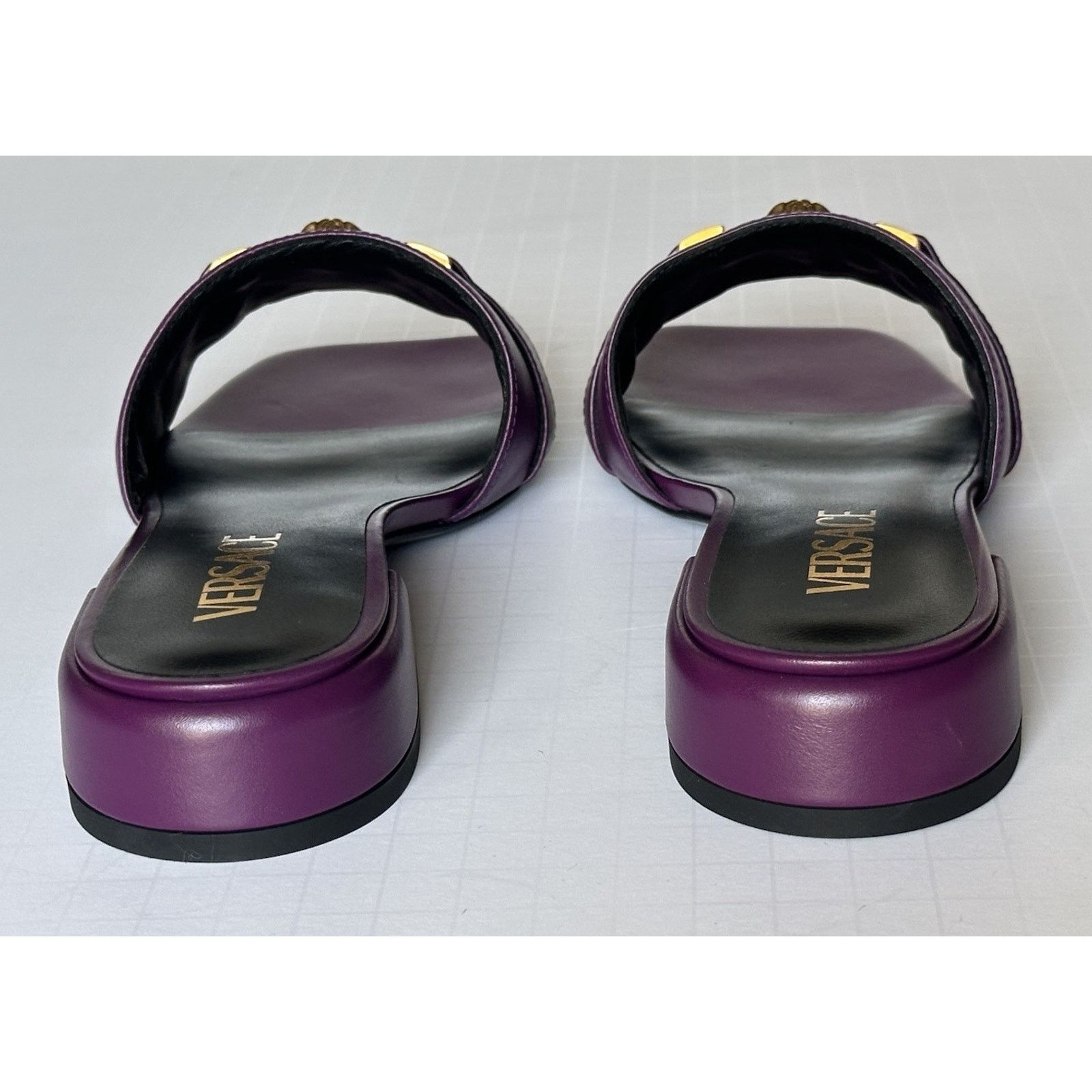 Versace VERSACE Medusa Women's Plum Sandals 6 US (36 Euro) 1014748 Size US 6 / IT 36 - 10 Thumbnail