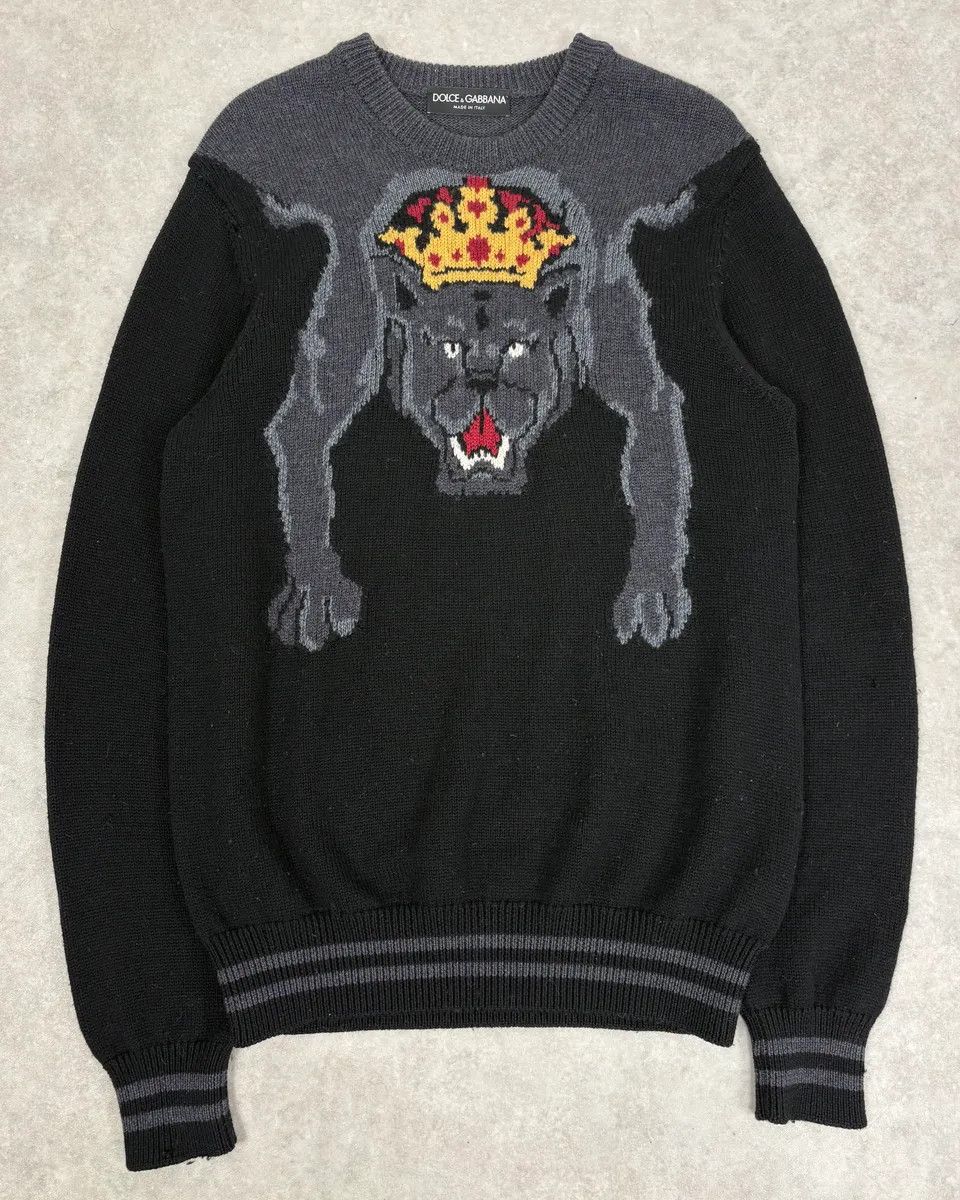 Dolce & Gabbana AW2017 Dolce & Gabbana Black King Panther Wool Sweater Size US M / EU 48-50 / 2 - 1 Thumbnail