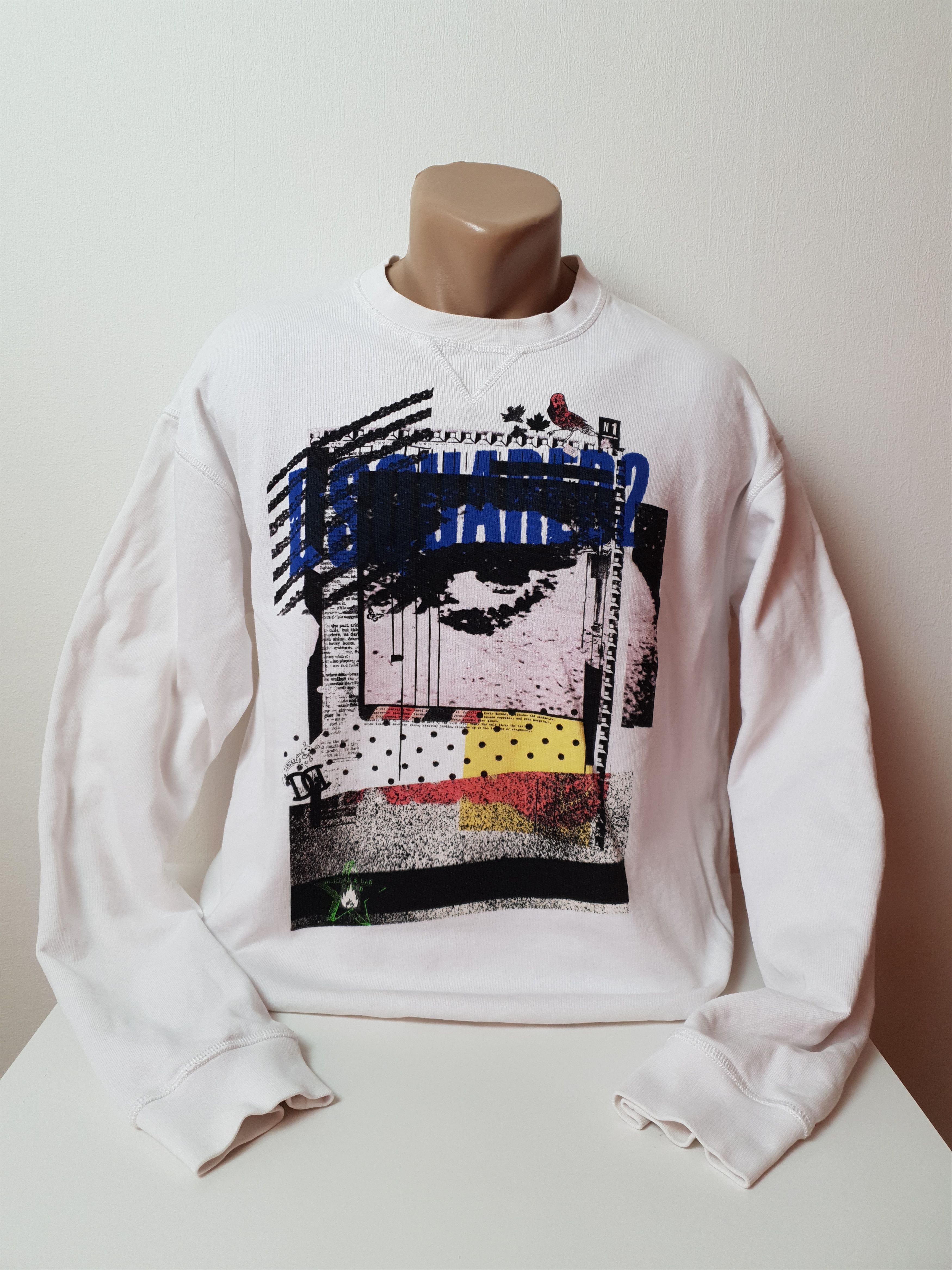 Dsquared2 Vintages DSQUARED2 white sweatshirt men's size L Size US XXL / EU 58 / 5 - 1 Thumbnail