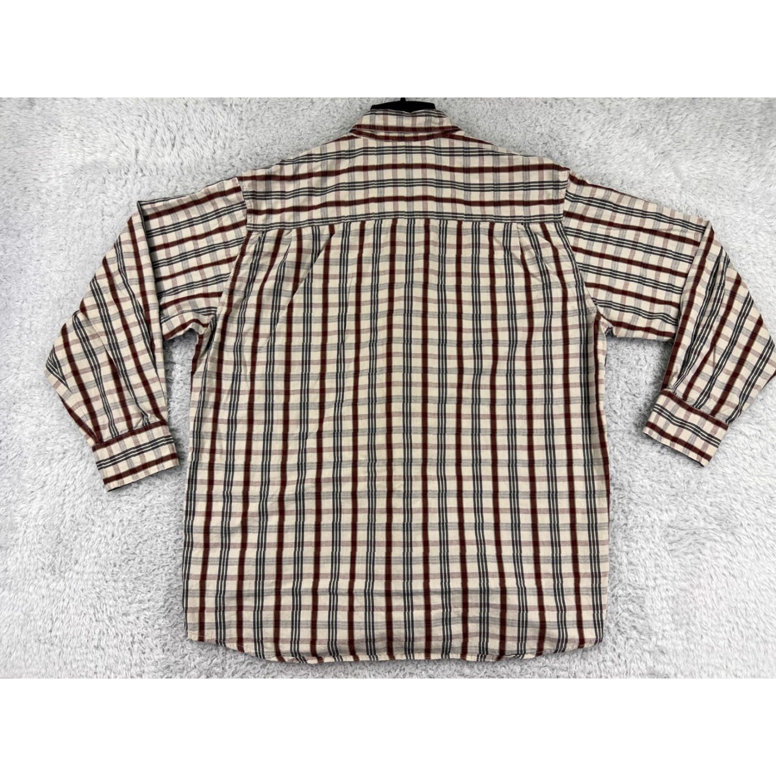Vintage G.H. Bass & Co. Shirt Mens XL Beige Plaid Button-Down Cotton Long Sleeve with Pocket - Vintage? No; Regular Fit; Mens Clothing Size US XL / EU 56 / 4 - 2 Thumbnail