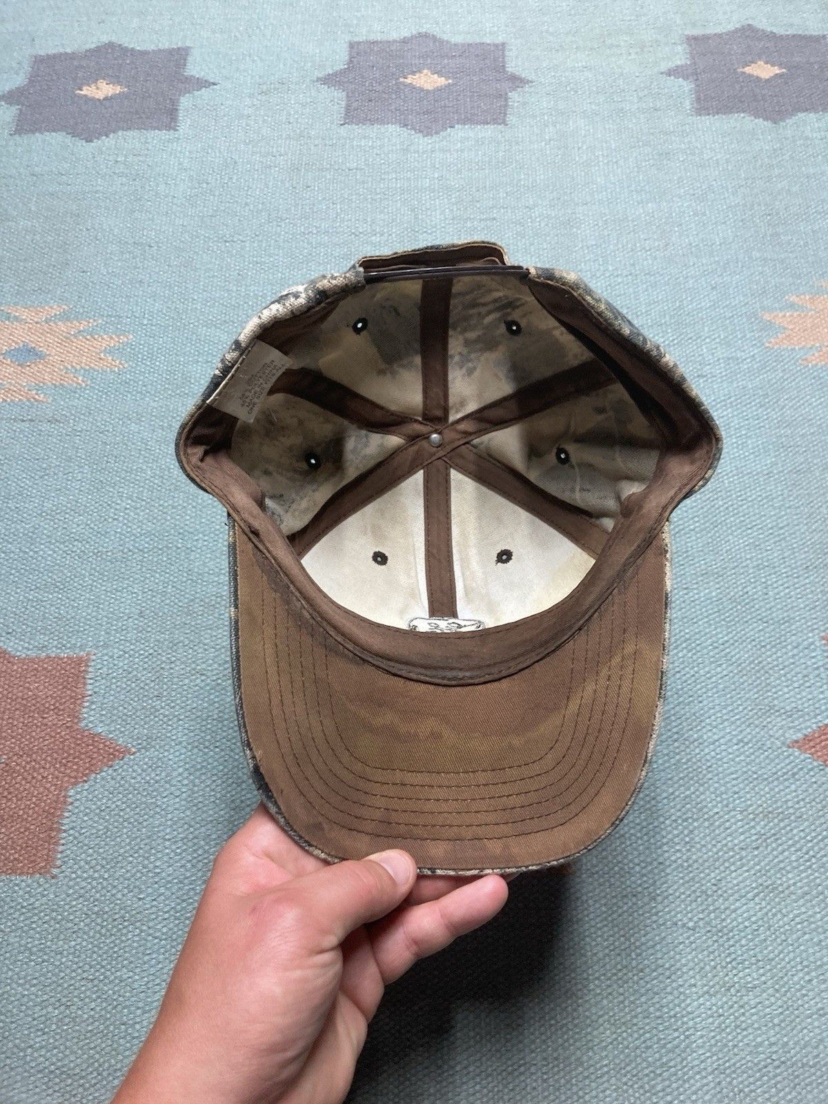 Vintage SnapBack hat camo General Electric mossy oak hunting canvas Size ONE SIZE - 6 Thumbnail