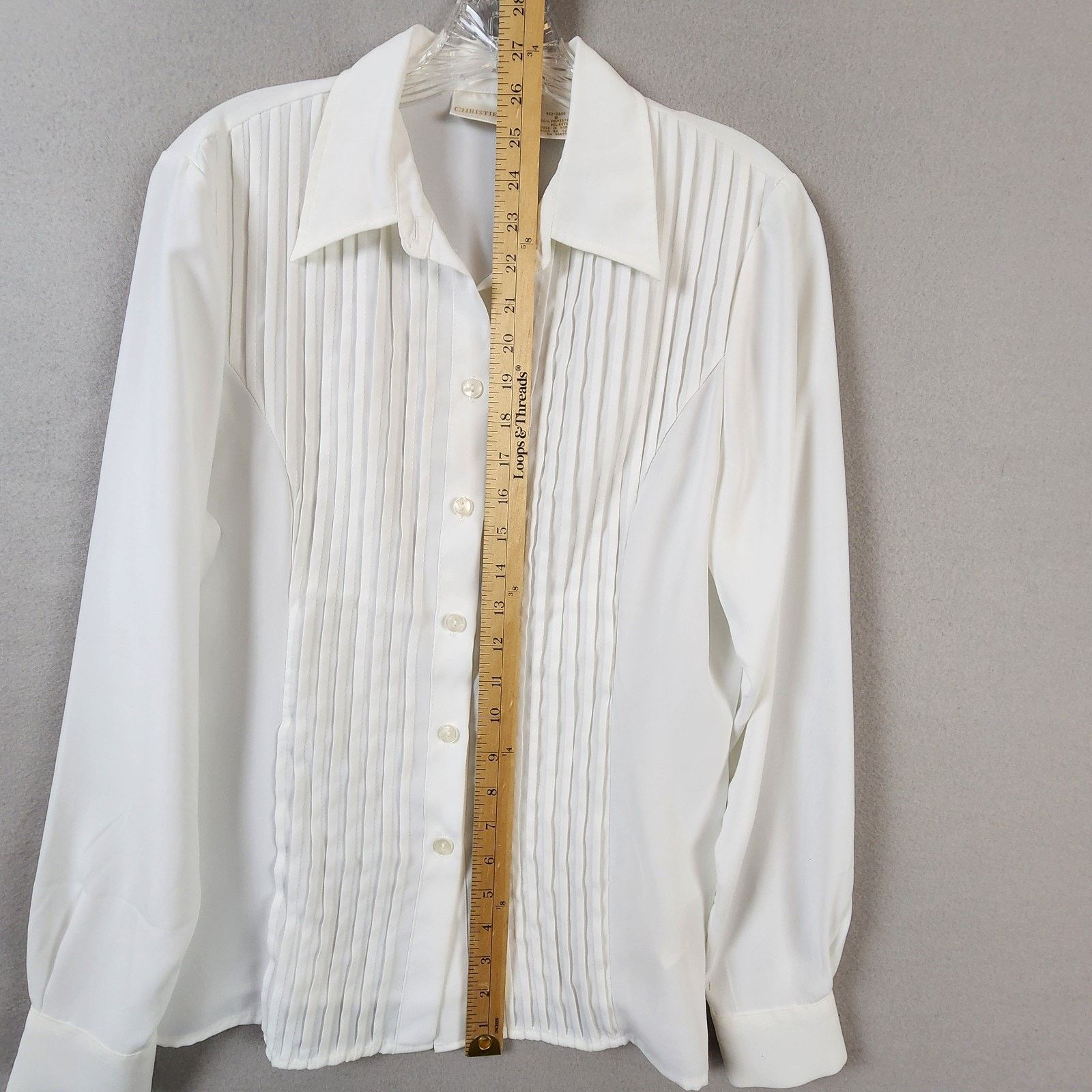 Other Christie & Jill Blouse Women Size 8 White Pleated Front Size M / US 6-8 / IT 42-44 - 6 Thumbnail