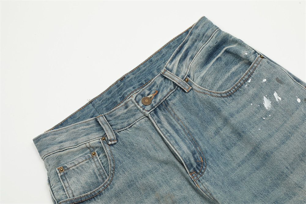 Japanese Brand × Jean Men's punk trend loose washed wide-leg ink-splashed jeans Size US 32 / EU 48 - 4 Thumbnail