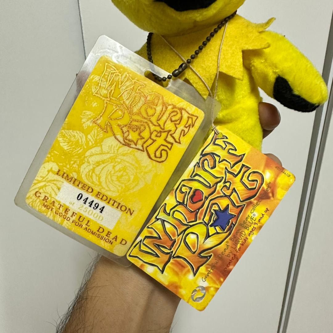 Grateful Dead × Liquid Blue Grateful Dead Wharf Rat Bear Yellow 2001 Limited #4494 Size ONE SIZE - 4 Thumbnail
