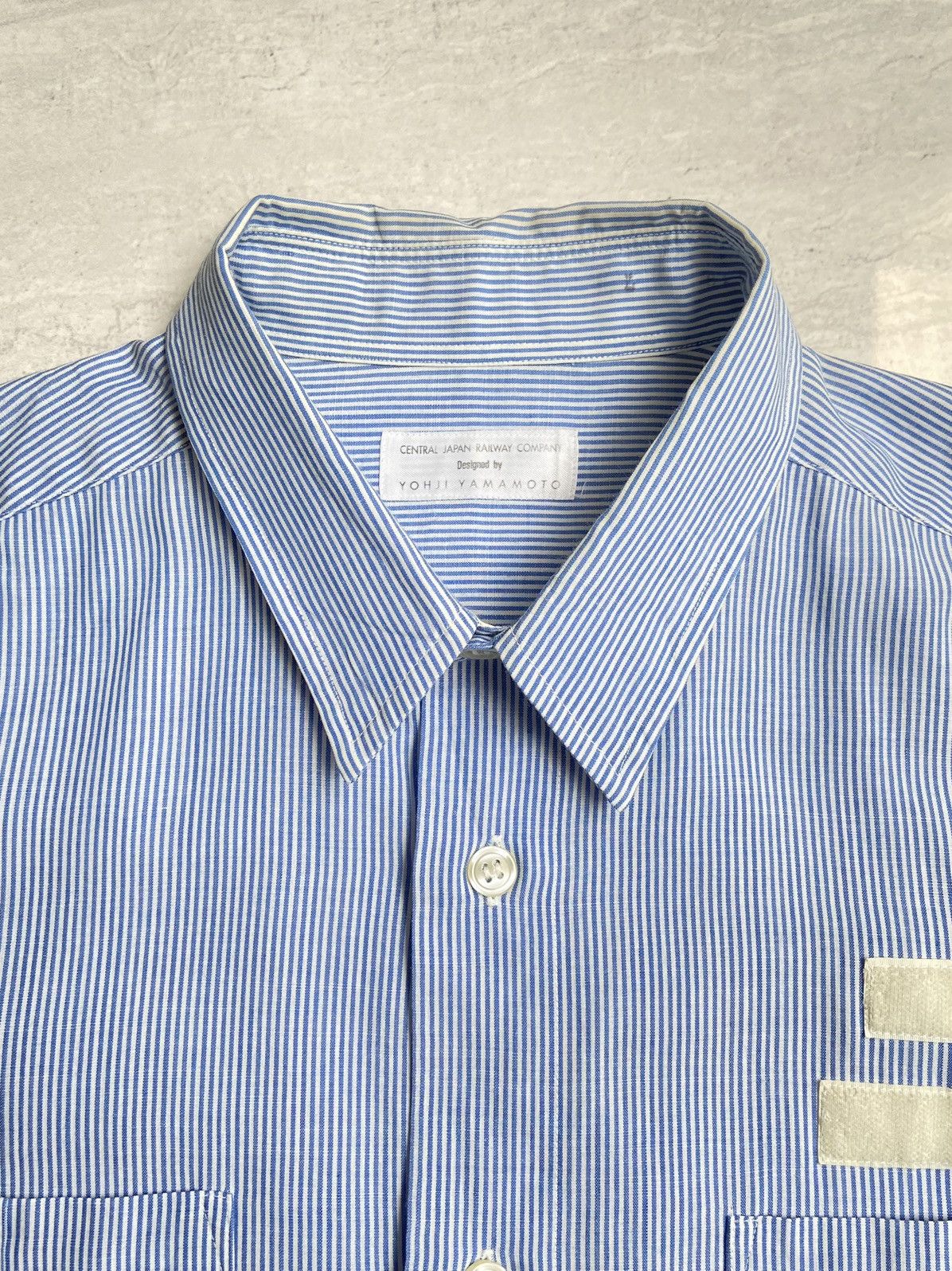 Yohji Yamamoto YOHJI YAMAMOTO Blue Striped Shirt Size US M / EU 48-50 / 2 - 11 Thumbnail