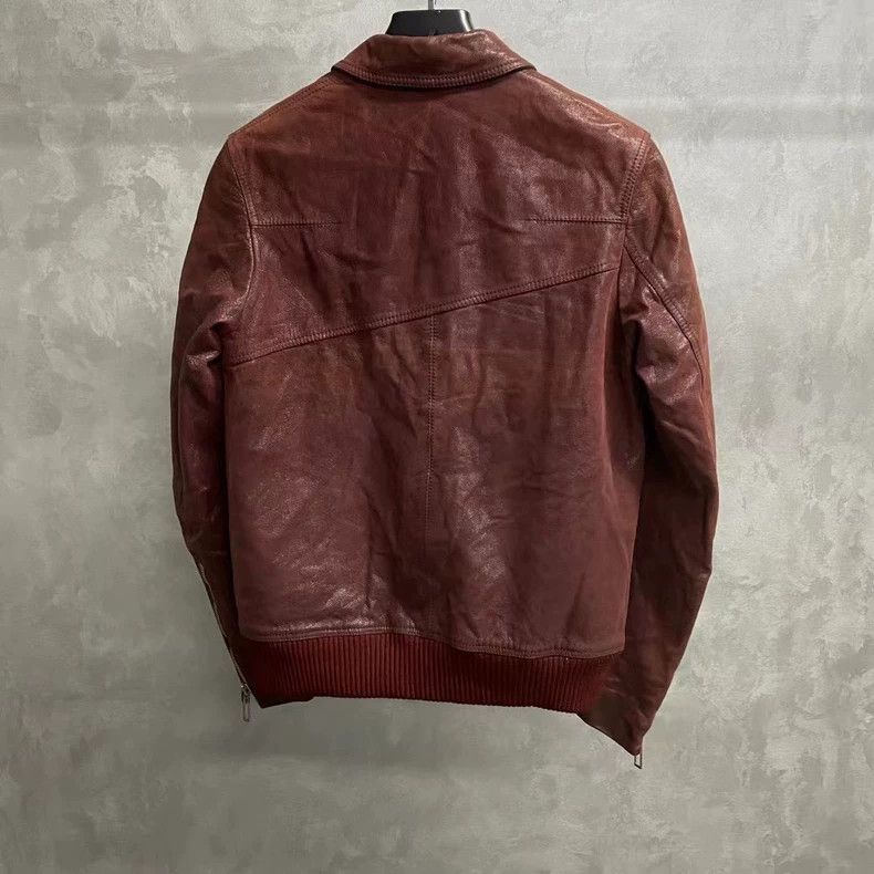 Dior Size 46 Classic burgundy irregularly divided zipper leathe Size US S / EU 44-46 / 1 - 2 Thumbnail
