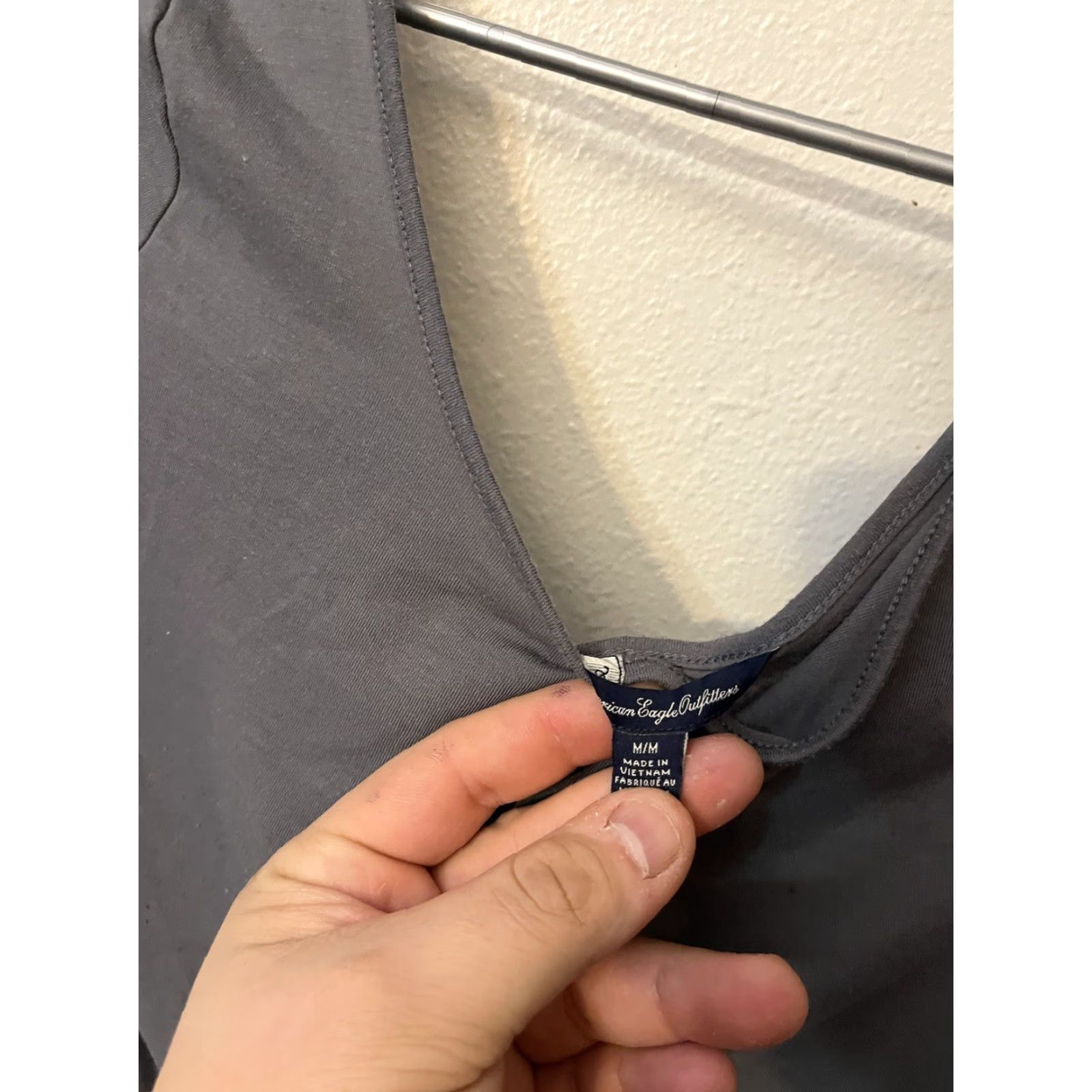 American Eagle Outfitters American Eagle Knit Strappy Tank - Size Medium Gray Layered Blouse Size M / US 6-8 / IT 42-44 - 3 Thumbnail