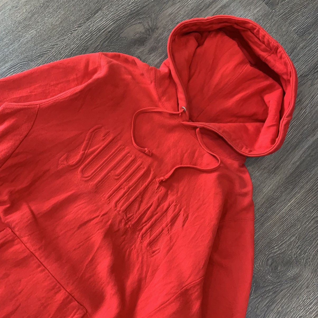 Supreme Supreme FW16 Red on Red Embroidery Reverse Weave Hoodie Size US L / EU 52-54 / 3 - 2 Thumbnail