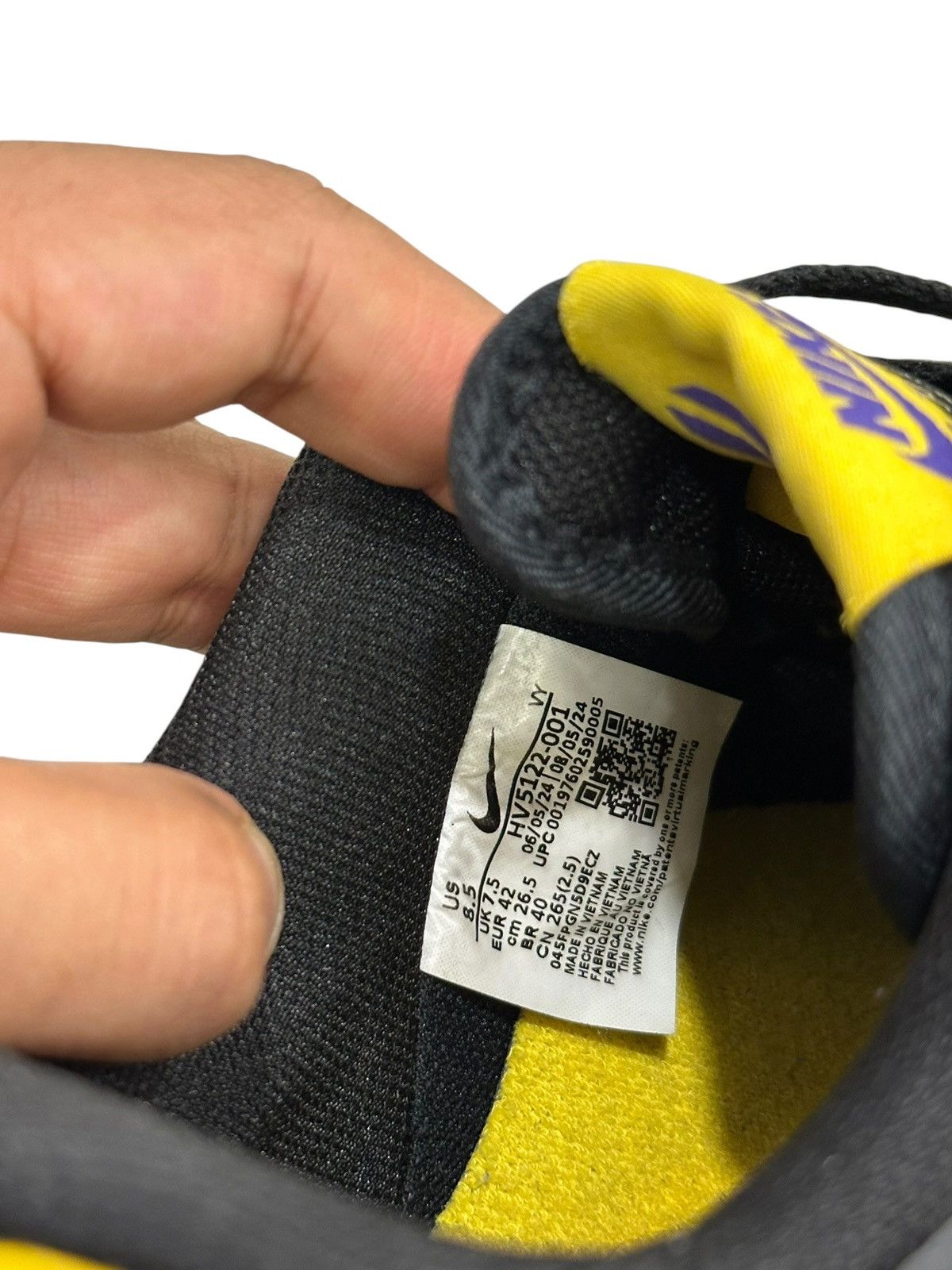 Nike Nike Air Force 1 Low Kobe Bryant Lakers Away Size 8.5 Size US 8.5 / EU 41-42 - 9 Thumbnail