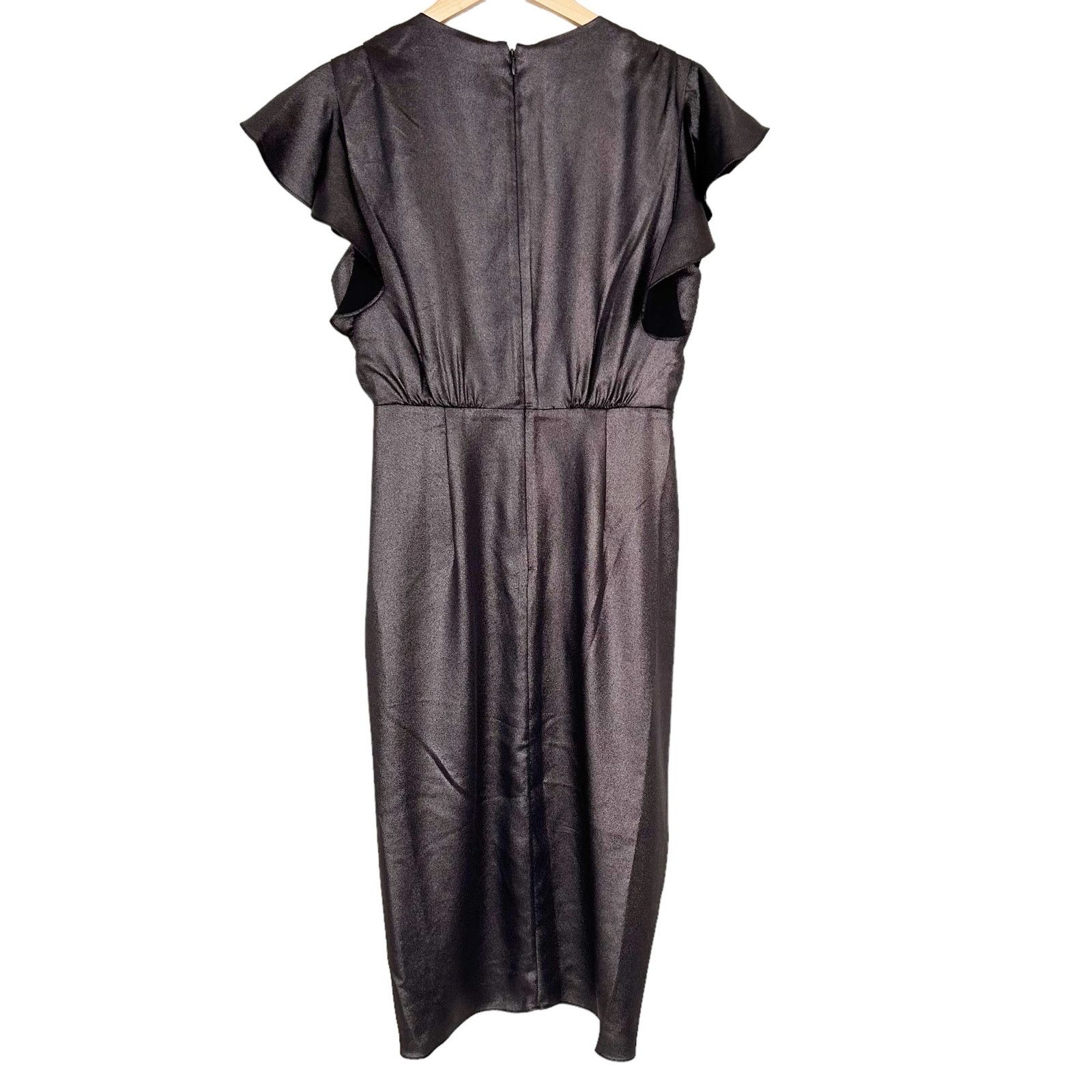 Other BCBGMaxazria Black Metallic Ruffle Sheath Dress Sz 6 Size M / US 6-8 / IT 42-44 - 6 Thumbnail