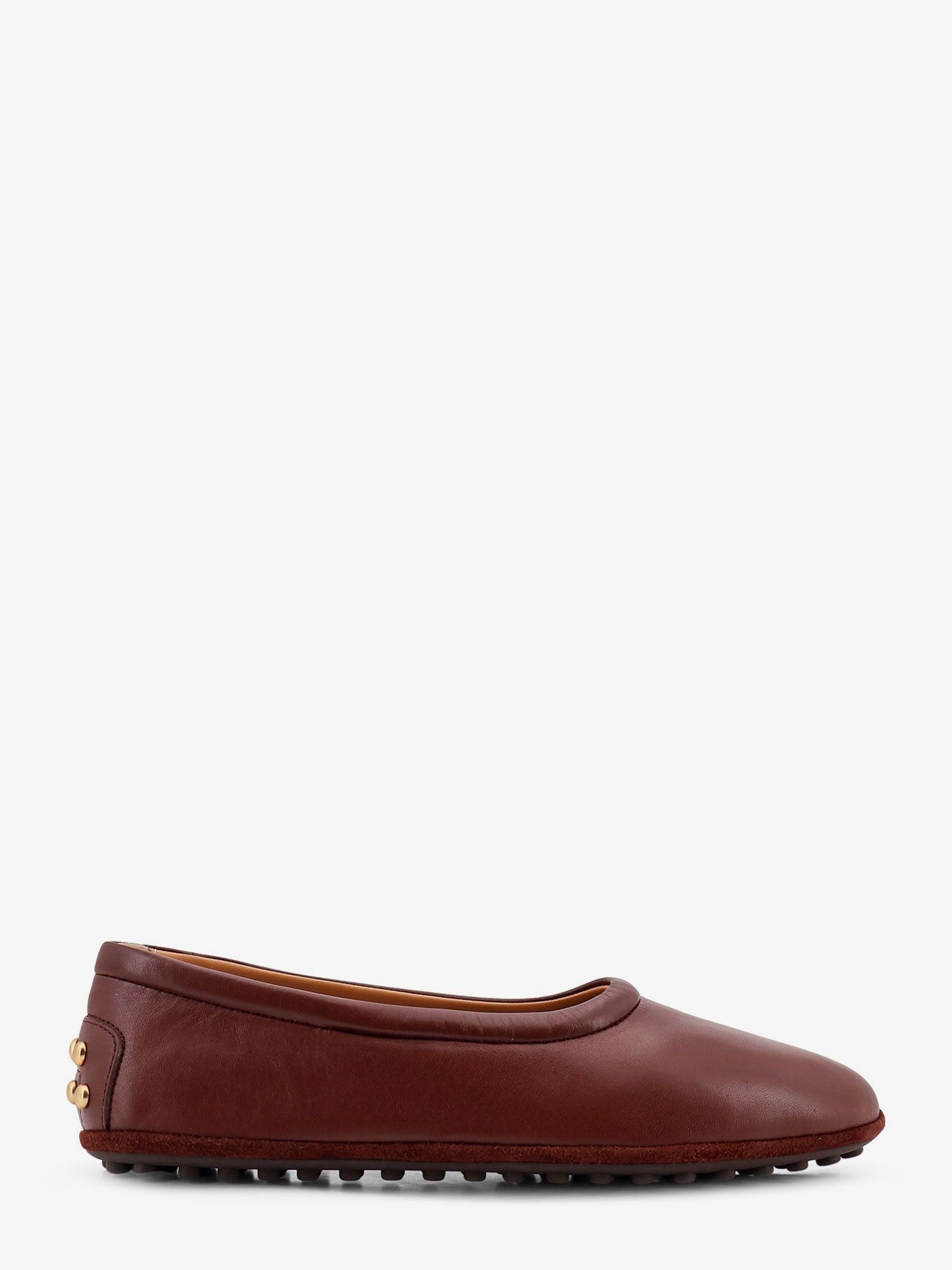 Leather Ballerinas With Rubber Stud Detail On The Back
