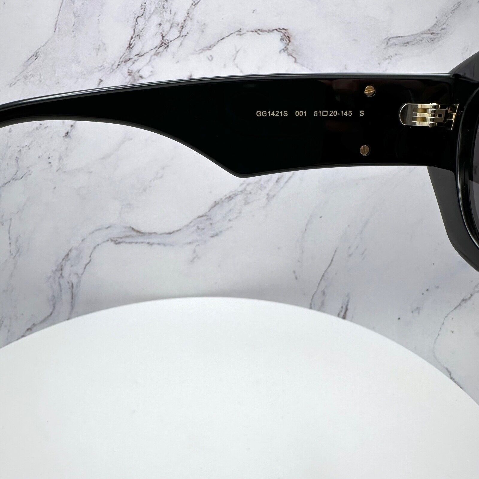 Gucci Sunglasses Black Cat Eye Gold Interlocking GG Logo
