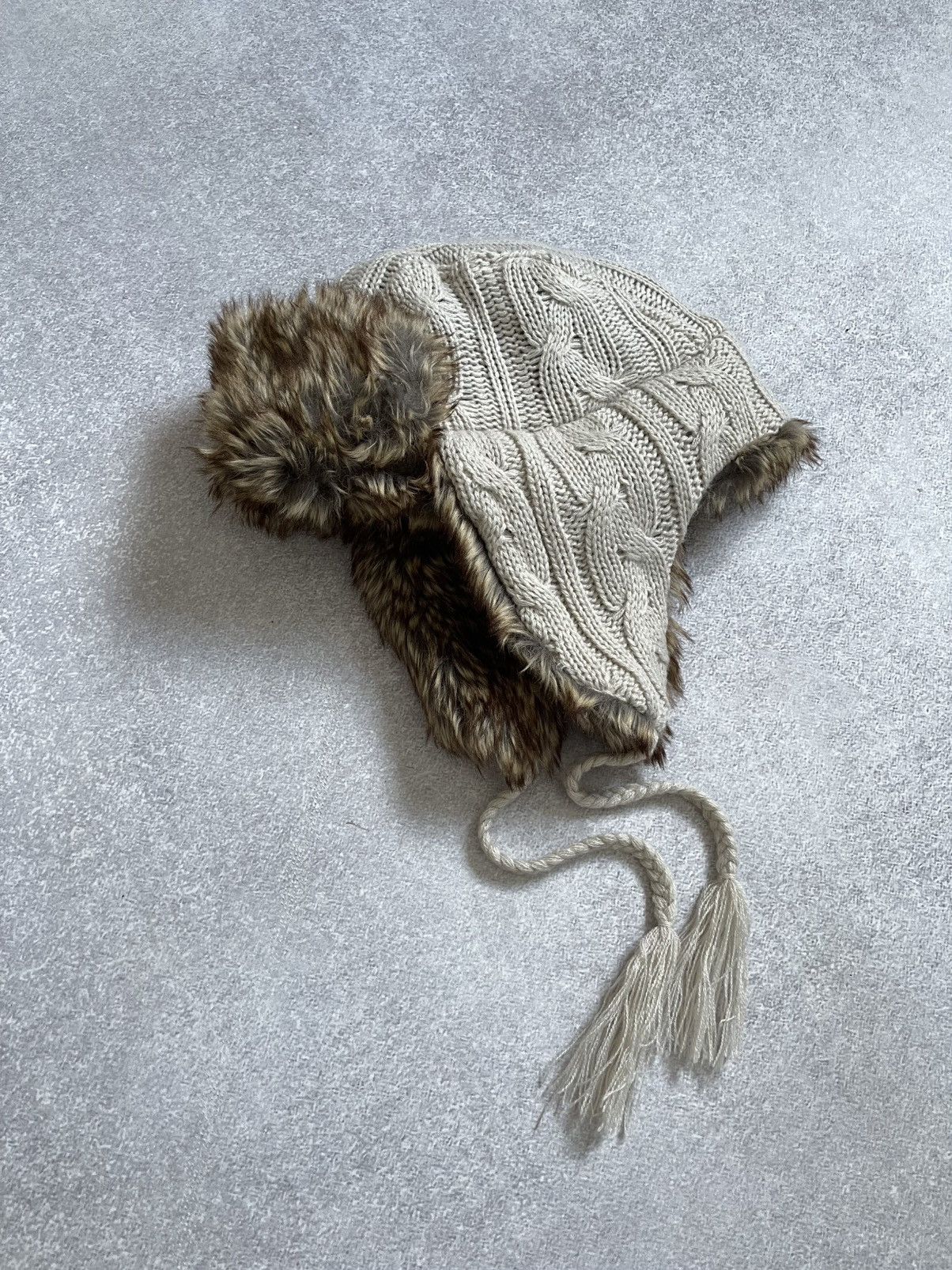 Japanese Brand Vintage Y2k Fuzzy Faux Fur Knitted Ushanka Trapper Hat Size ONE SIZE - 2 Thumbnail