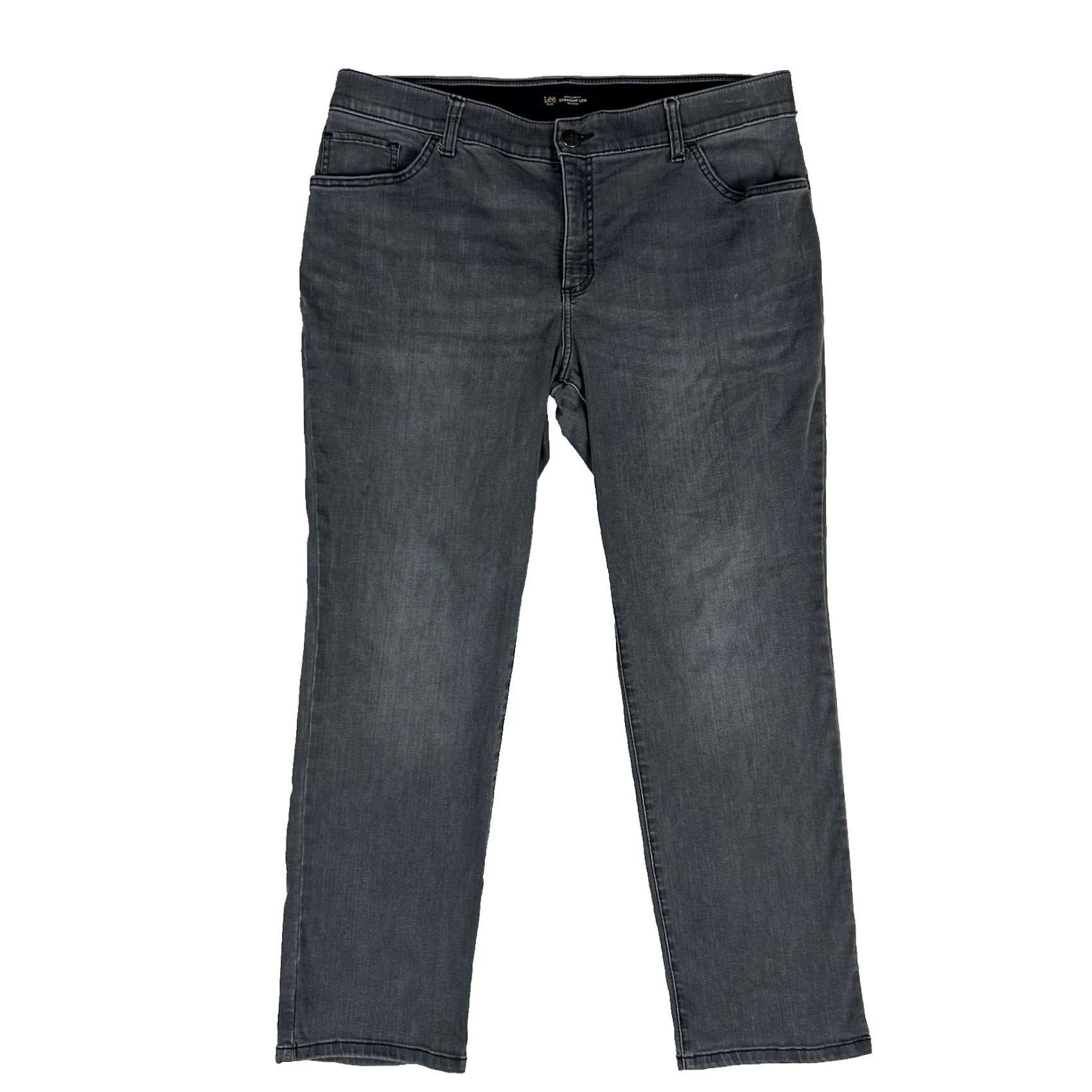 Lee Lee 18W Flex Motion Straight Leg Chino Pants Women's Gray Mid Rise Regular Fit Size 40" / US 18 - 2 Thumbnail