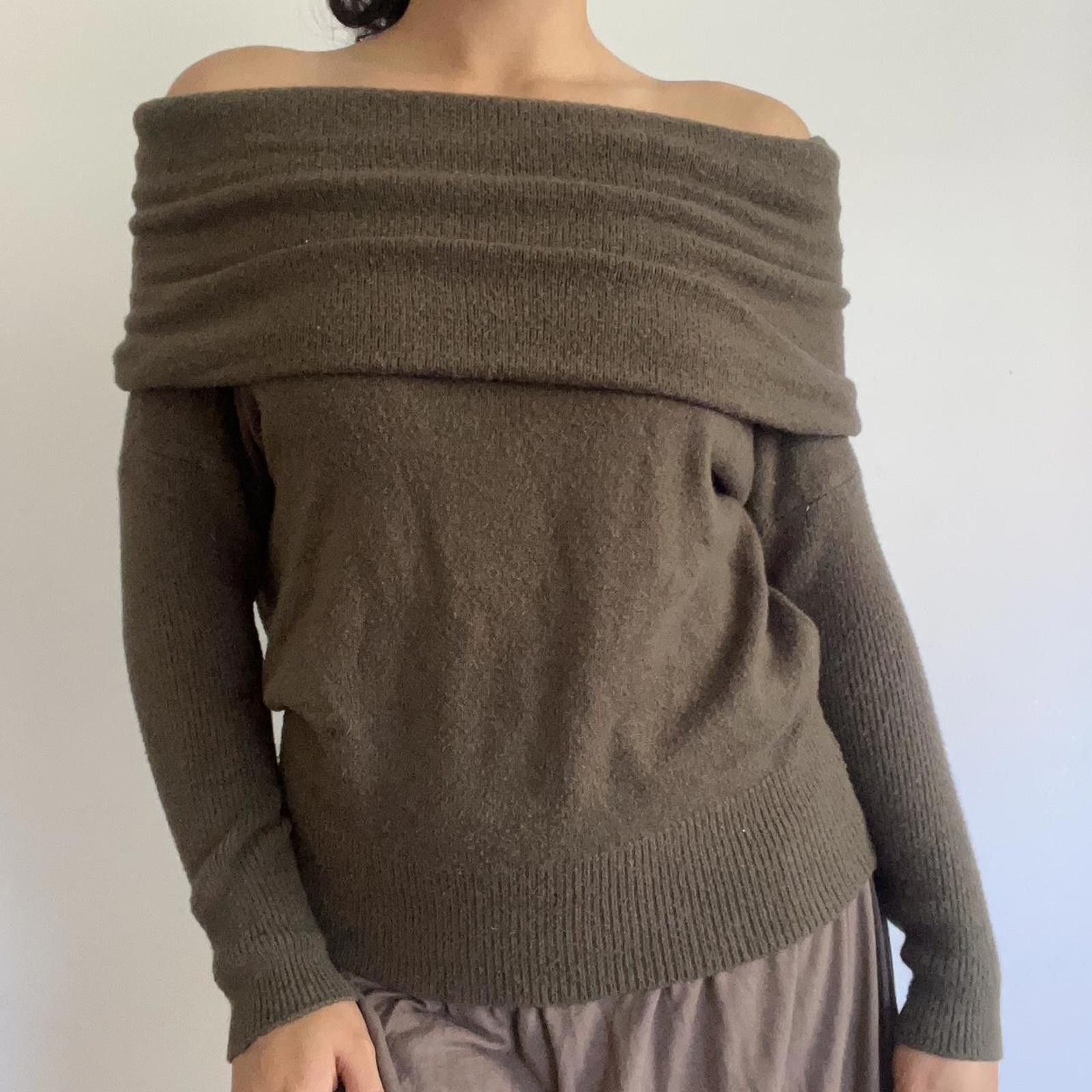 Other Dark green earth tone off-the-shoulder sweater Size S / US 4 / IT 40 - 1 Thumbnail