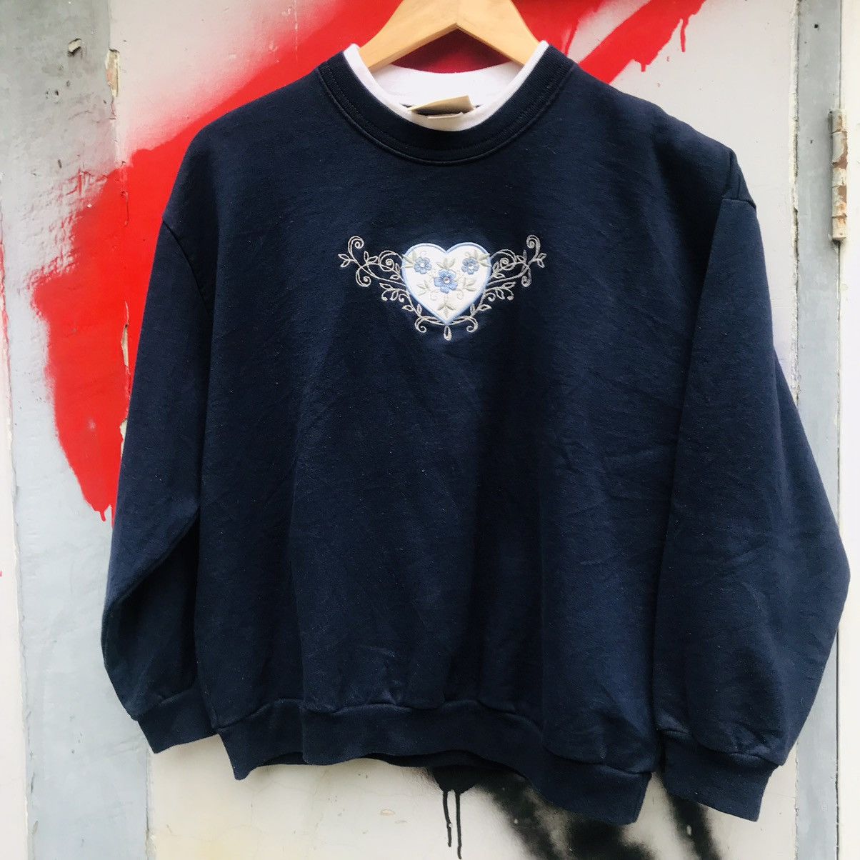 Vintage Vintage Double Crewneck Embroidered Sweatshirts Size US M / EU 48-50 / 2 - 2 Thumbnail