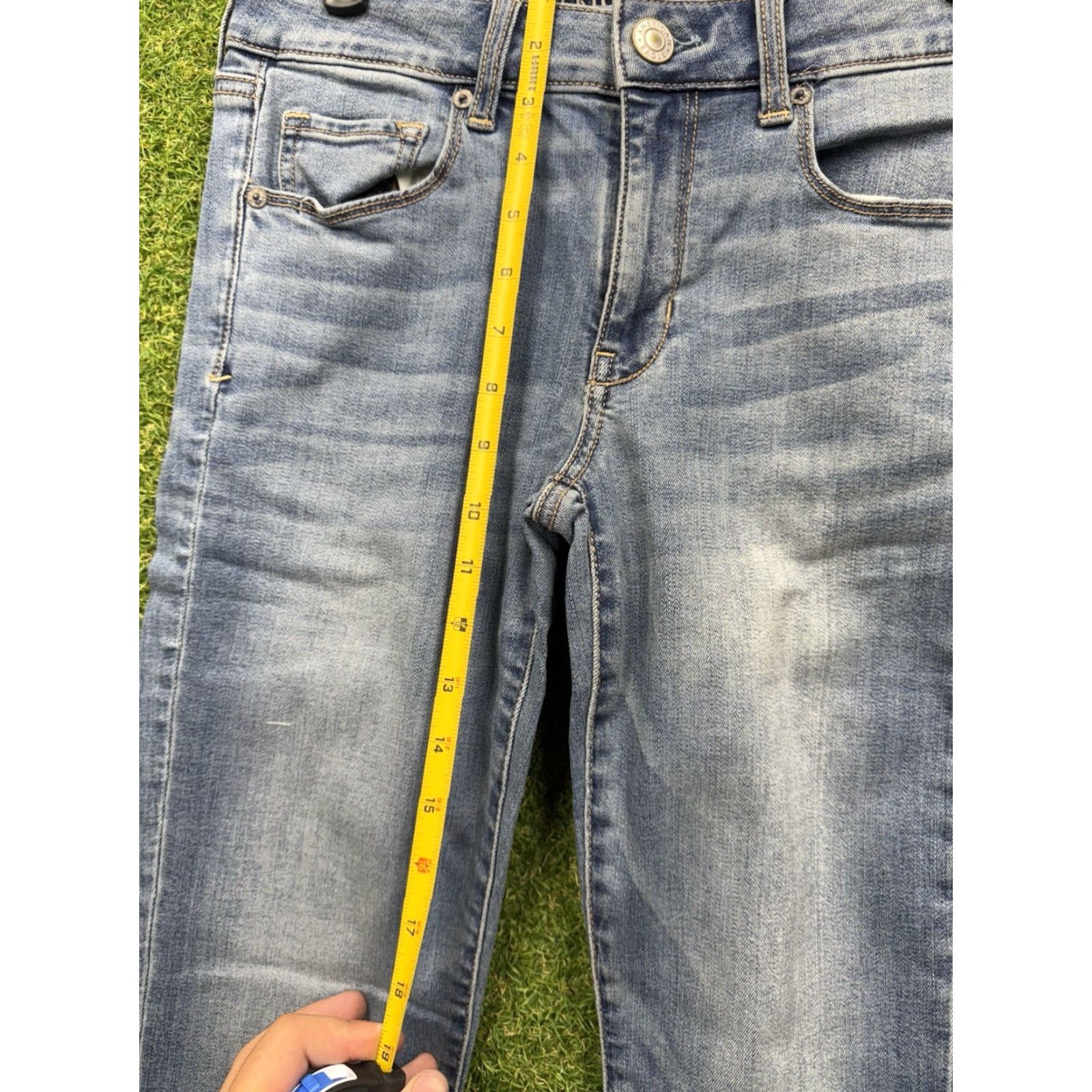 American Eagle Outfitters VINTAGE American Eagle Outfitters Women’s Skinny Kick Jeans Size 6 High Rise Denim Blue Casual 90s Size 28" / US 6 / IT 42 - 7 Thumbnail