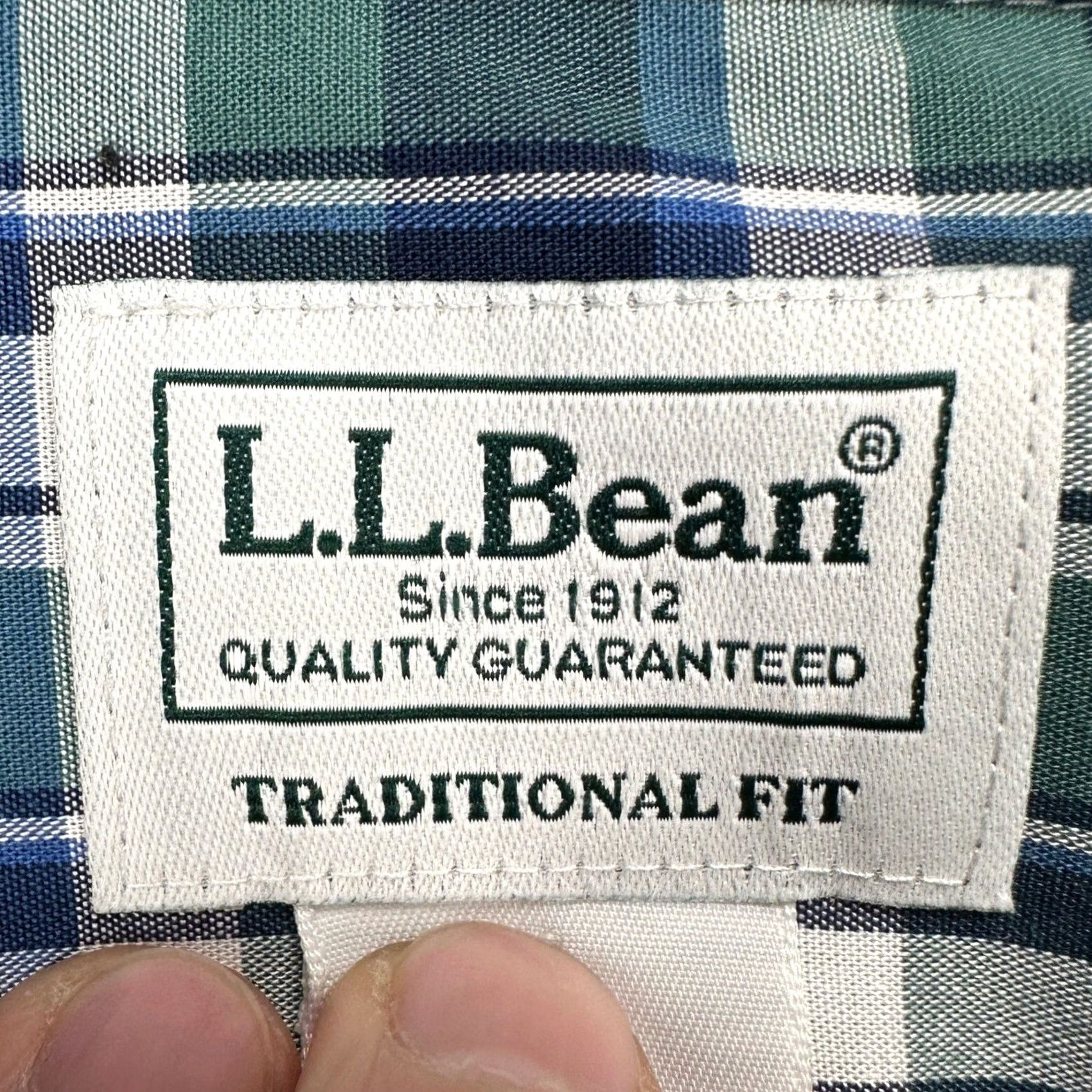Vintage L.L. Bean Mens Button Down Shirt Medium Green Plaid Long Sleeve Shirt Size US M / EU 48-50 / 2 - 4 Thumbnail