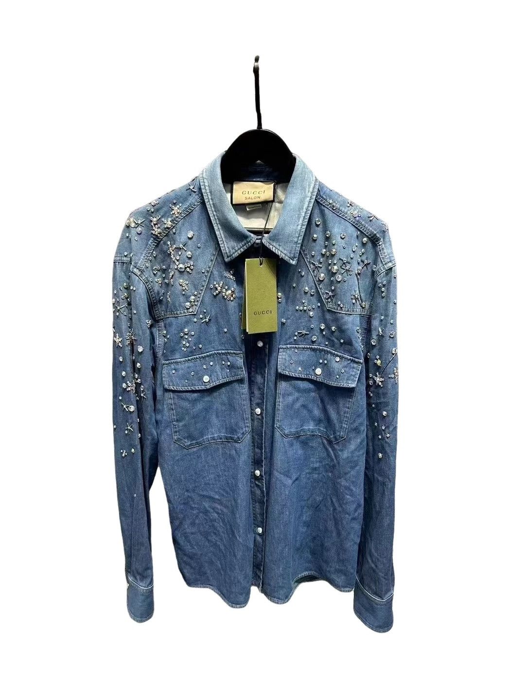 Gucci Gucci Rhinestone Embellished Denim Shirt 48 Size US M / EU 48-50 / 2 - 1 Thumbnail