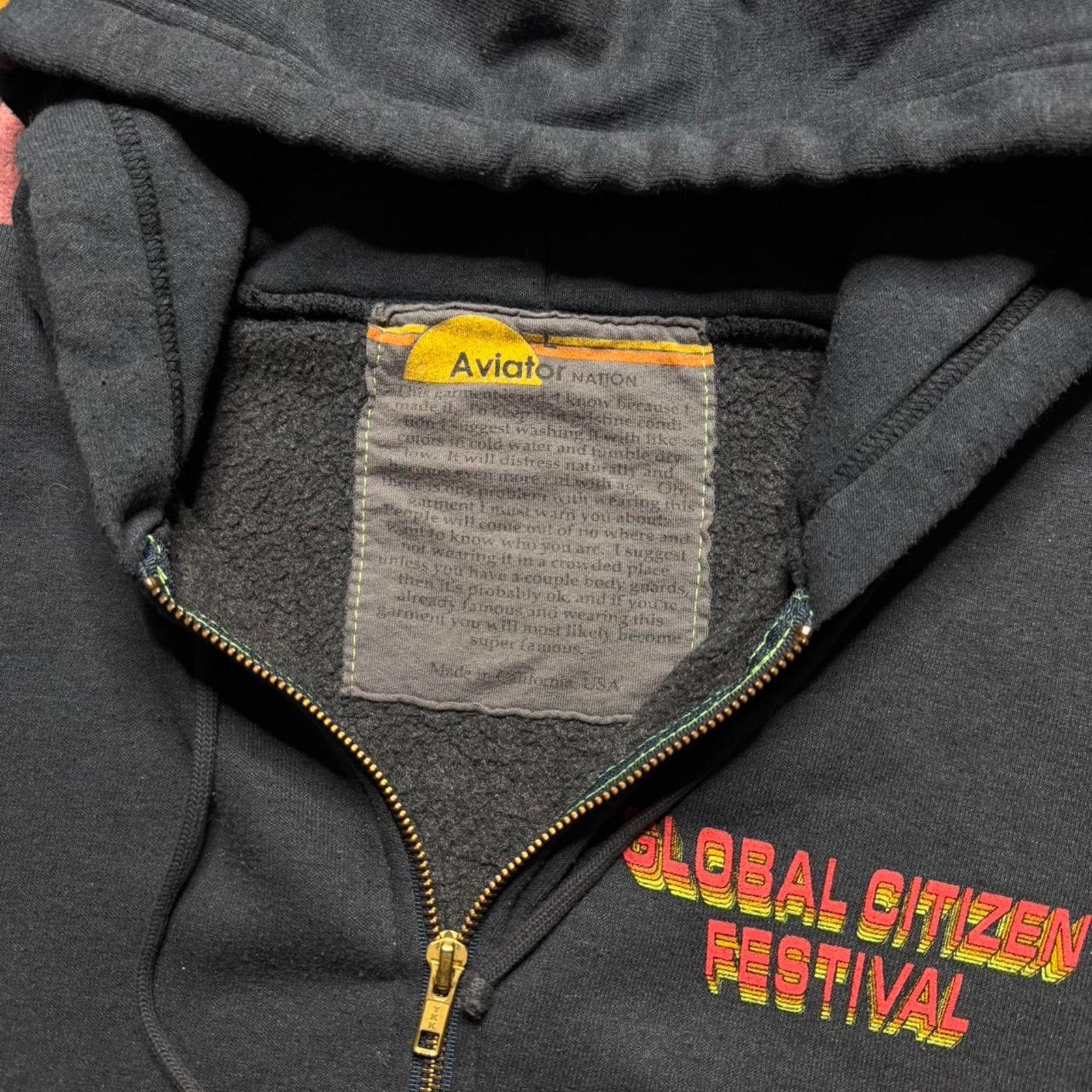 Aviator Nation Aviator Nation Global Citizen Festival Full Zip Hoodie Size L / US 10 / IT 46 - 3 Thumbnail