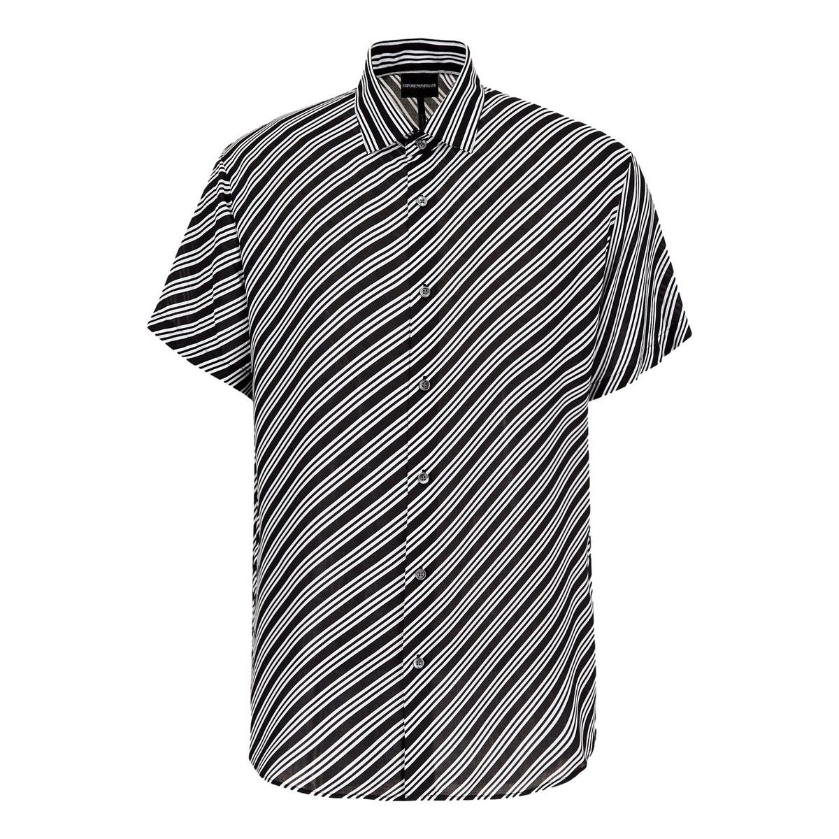 Emporio Armani Emporio Armani Striped Short Sleeve Shirt M/L Over Fit Size US M / EU 48-50 / 2 - 3 Thumbnail