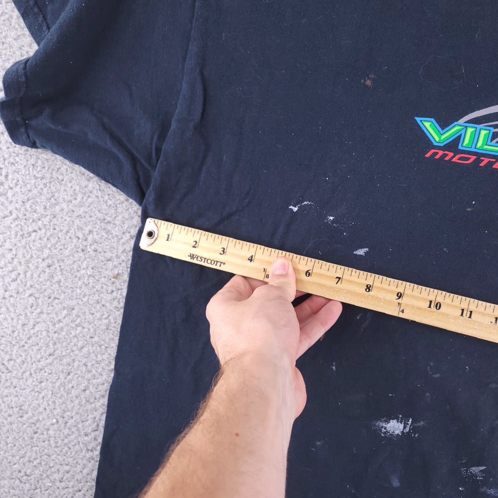 Gildan Village Motorsports T shirt Mens 2XL Black Paint Distressed Splatter Graphic Size US XXL / EU 58 / 5 - 5 Thumbnail
