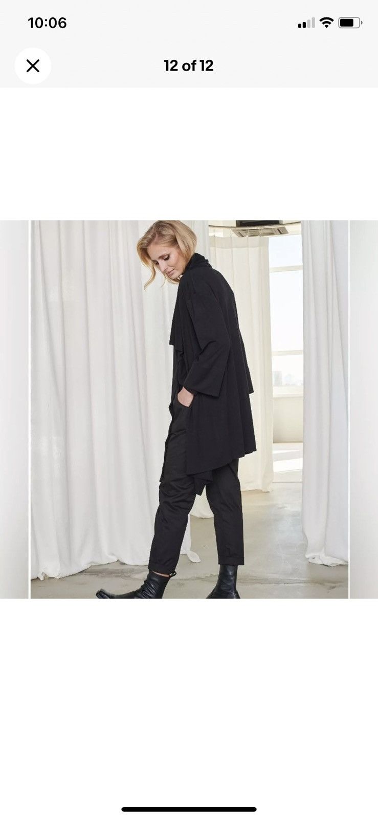 Designer PATRIZIA LUCA | NWT Modern Trench Coat Swing Jacket - Black Size M / US 6-8 / IT 42-44 - 9 Thumbnail