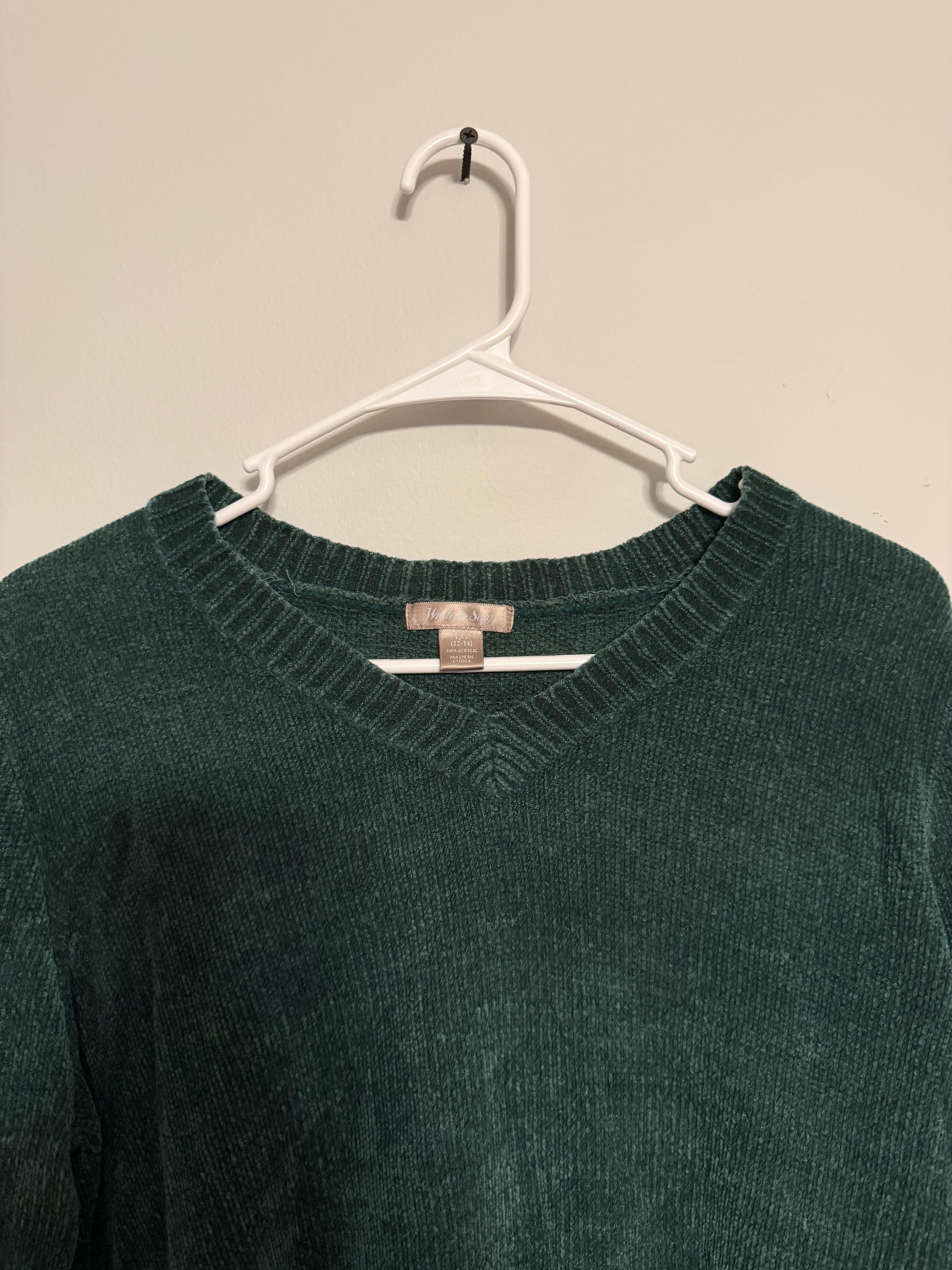 Other Cozy Forest Green Chenille Sweater – Women's Size L Size L / US 10 / IT 46 - 7 Thumbnail