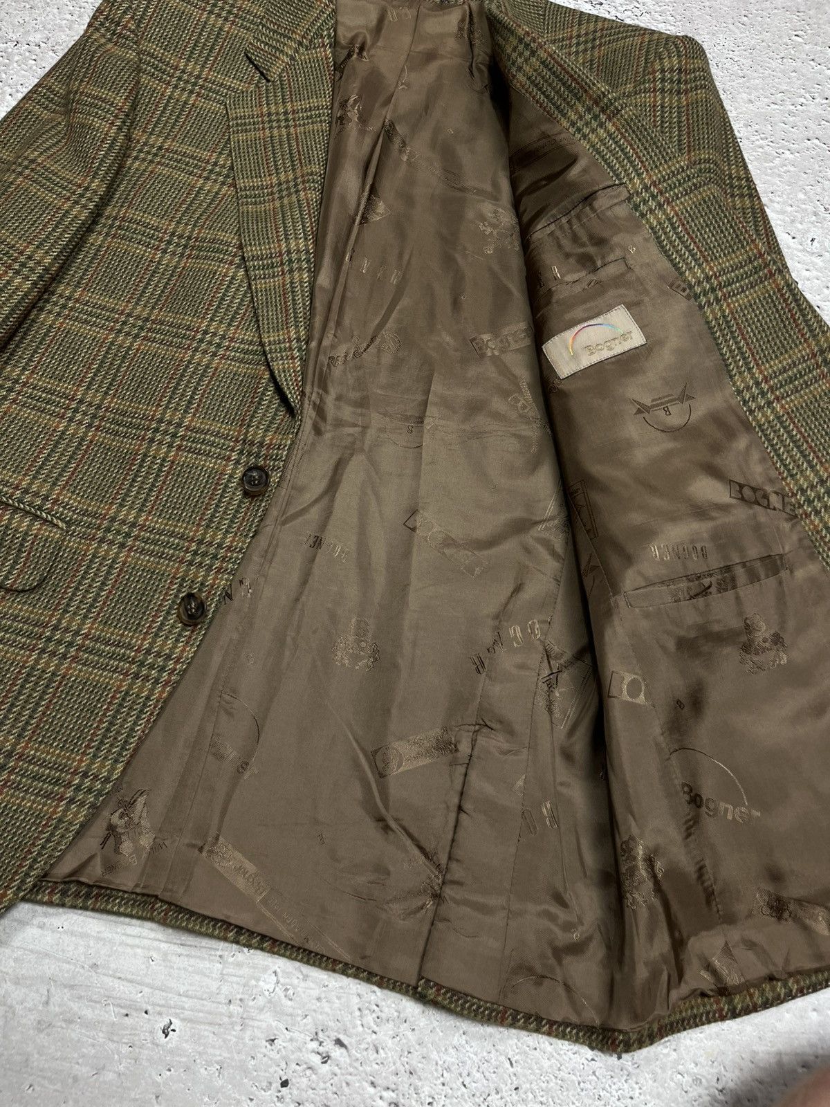 Bogner Bogner Wool Plaid Blazer Jacket Brown Green Check Size 48 Size 38R - 8 Thumbnail