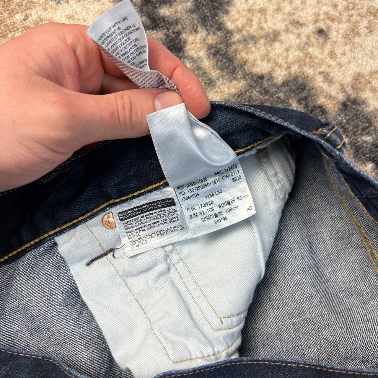 Levi's 501 Levis Vintage Y2K Washed Dark Blue Denim Jeans Size US 36 / EU 52 - 7 Thumbnail