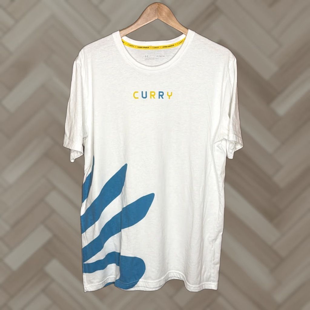 Under Armour Under Armour T-Shirt Men’s Steph Curry Heatgear Short Sleeve XL White Crew Neck Cotton Blend Logo Size US XL / EU 56 / 4 - 1 Thumbnail