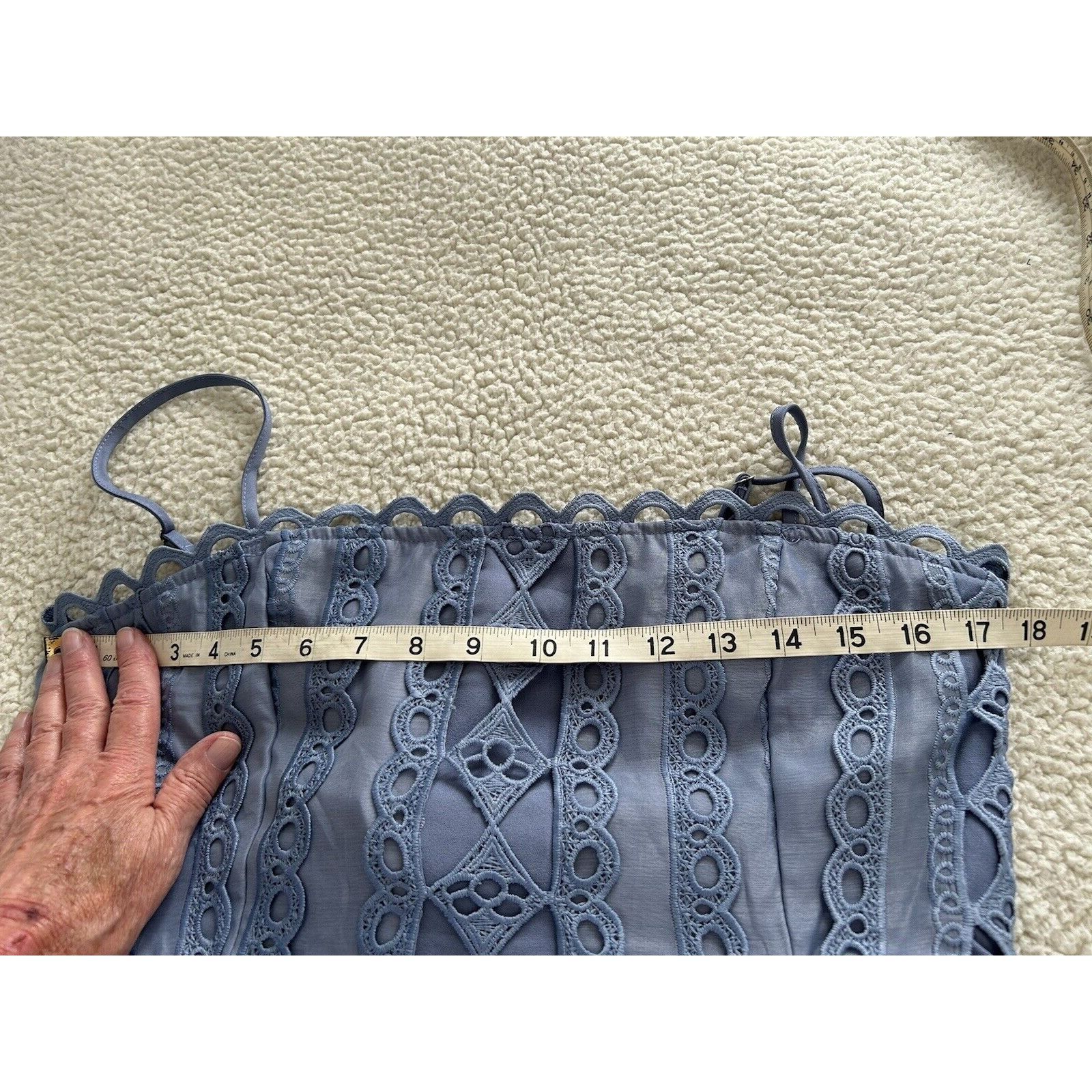 Other Endless Rose Combination Lace Spaghetti Strap Midi Dress Blu Size L / US 10 / IT 46 - 8 Thumbnail