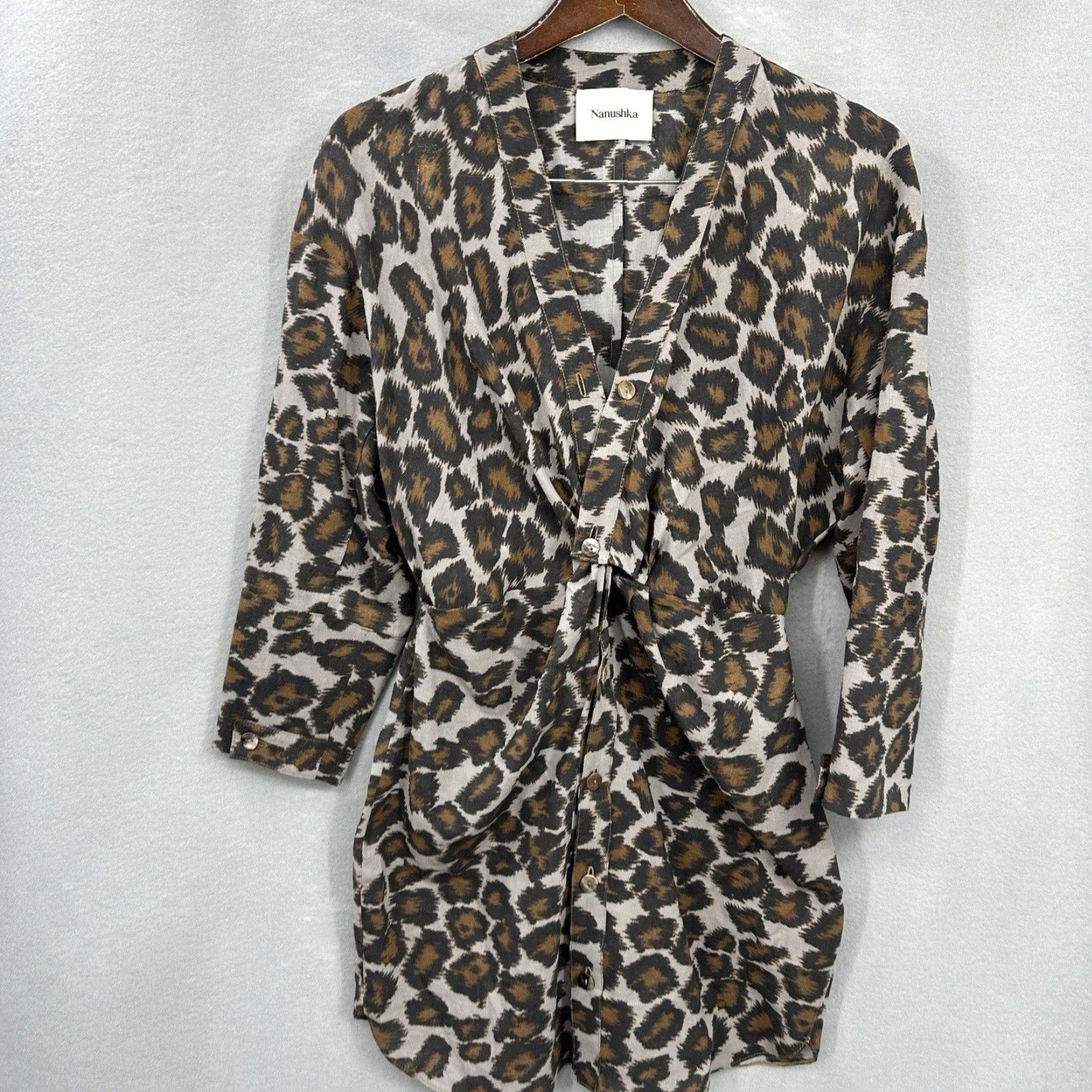 Nanushka Nanushka Johanna Dress Womens Small Leopard Mini Twist Capsule Quiet Luxury Size S / US 4 / IT 40 - 2 Thumbnail