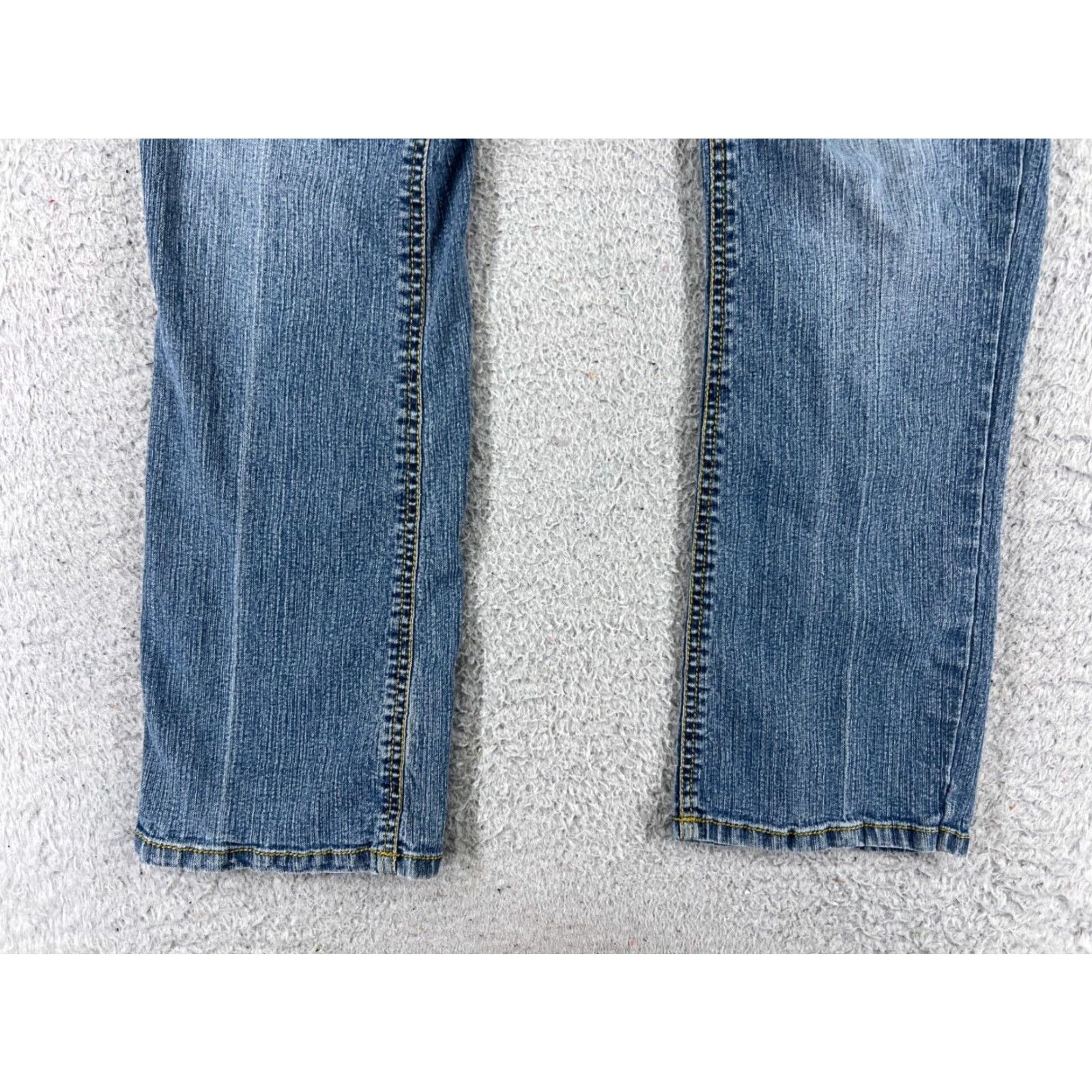 Denime Apollo Jeans Pants Womens 10 Blue Denim Straight Leg Mid Rise Embroidered 27x28 Size 32" / US 10 / IT 46 - 2 Thumbnail