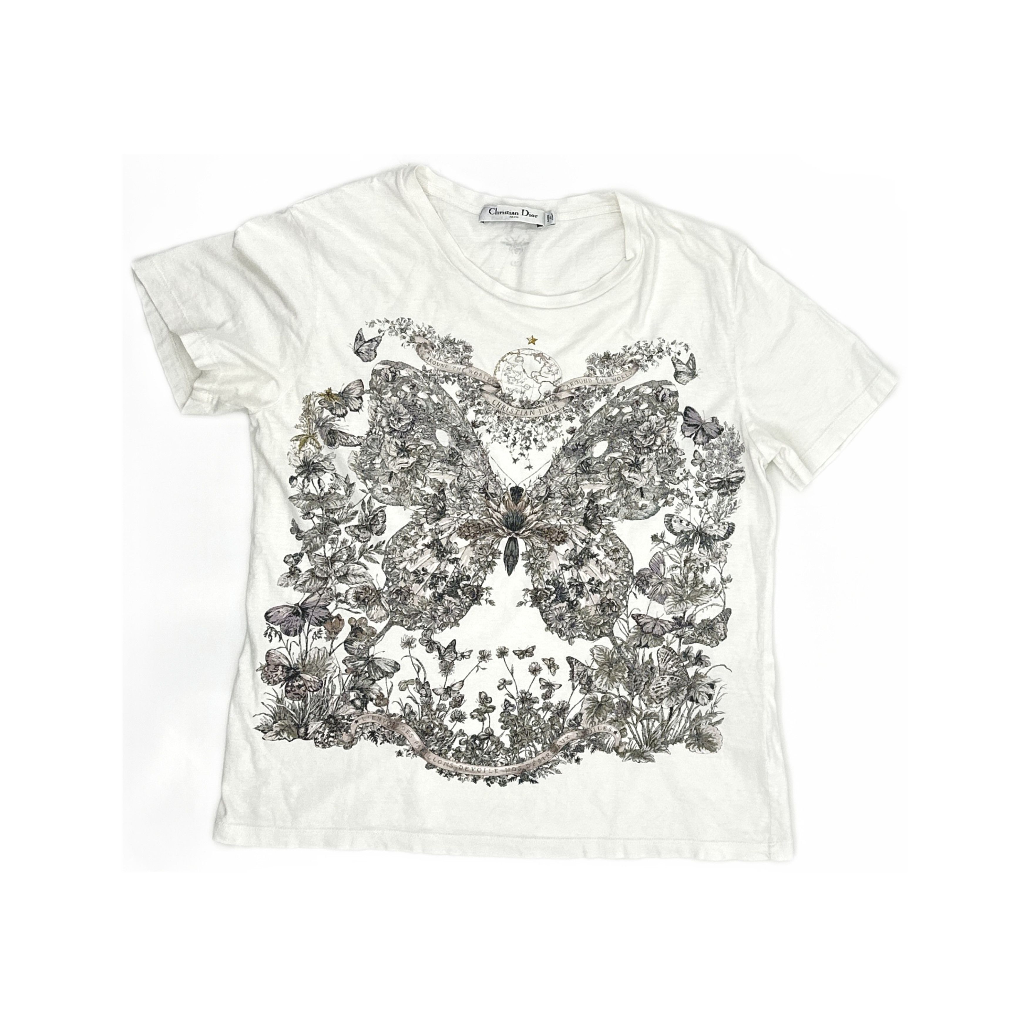 Dior Dior Butterfly Graphic T-Shirt L Size L / US 10 / IT 46 - 1 Thumbnail