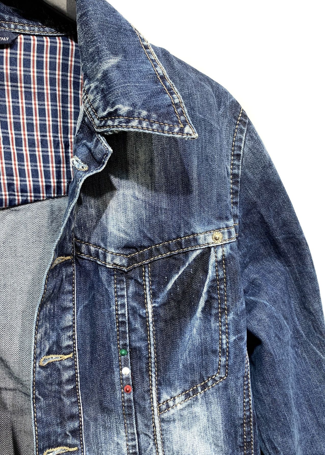 Dsquared2 Dsquared2 Washed Blue Embroidered Button Denim Jacket Size US M / EU 48-50 / 2 - 9 Thumbnail