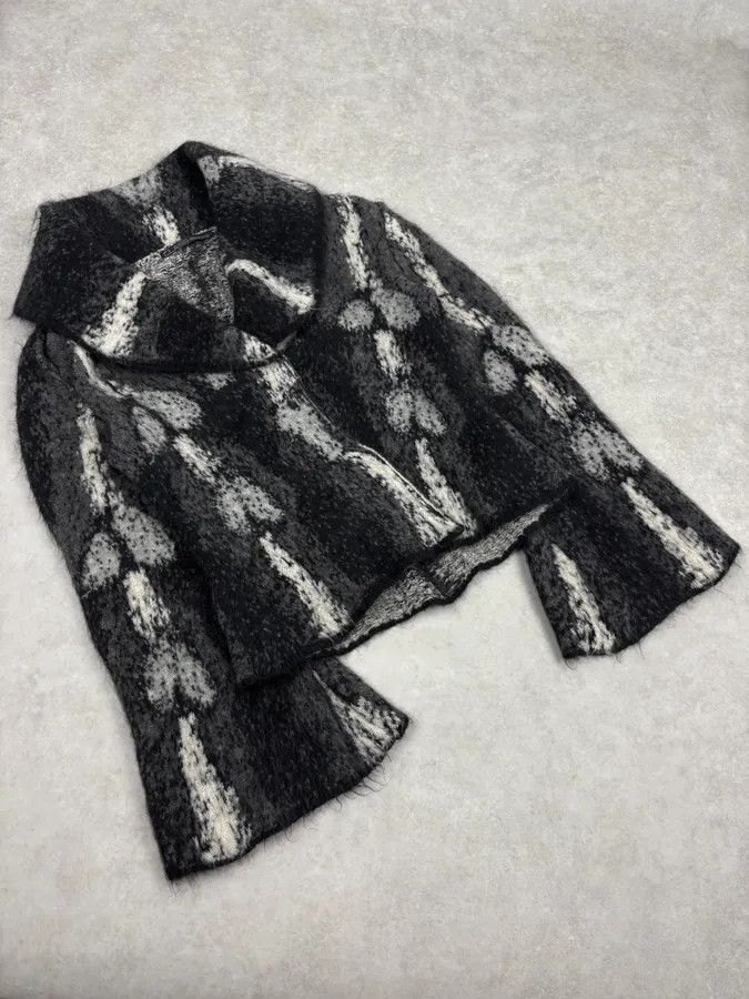 Roberto Cavalli 2000s Roberto Cavalli Grey & Black Wool Mohair Cardigan Size XS / US 0-2 / IT 36-38 - 5 Thumbnail