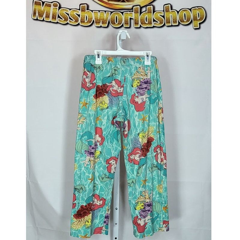 Disney Disney Little Mermaid Green Capri Pajama Pants Size S (4–6) Size 27" / US 4 / IT 40 - 3 Thumbnail