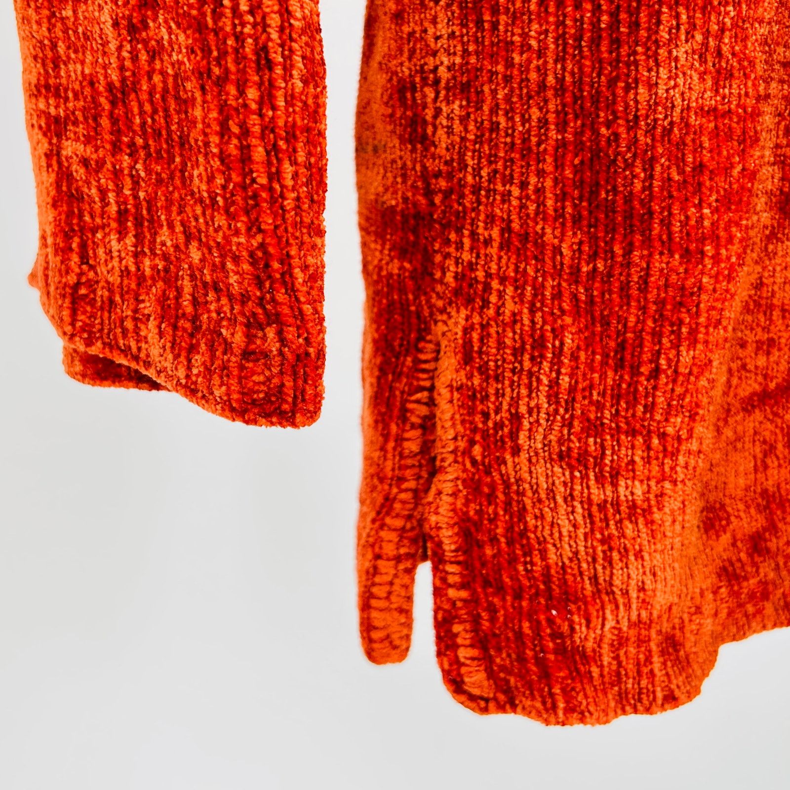 Vintage 90s C. B. Milligan Rust Orange Chenille Oversized Sweater Size L / US 10 / IT 46 - 3 Thumbnail