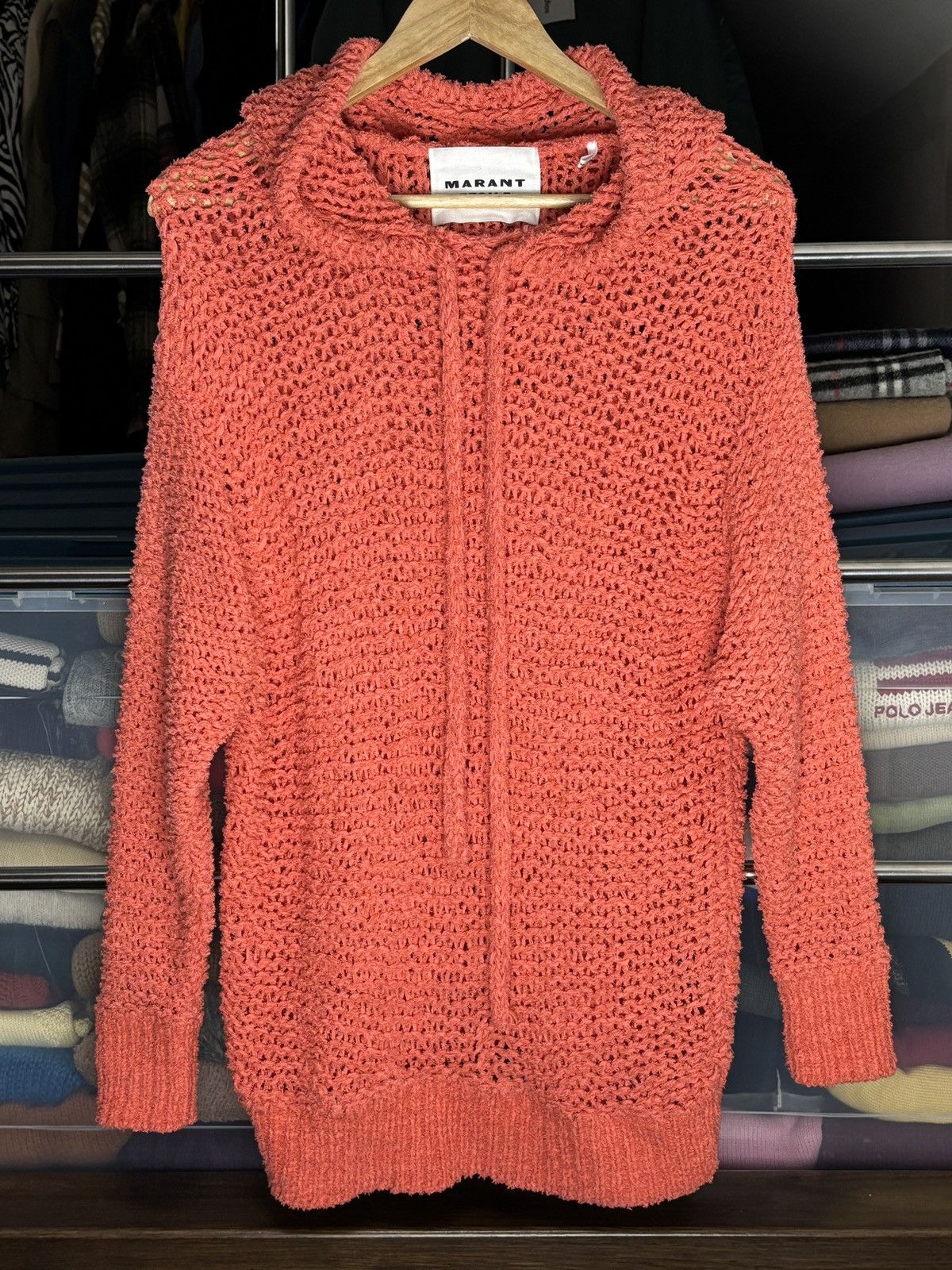 Isabel Marant Etoile Isabel Marant Etoile Mesh Knit Unique Hoodie Sweater Size L / US 10 / IT 46 - 1 Thumbnail