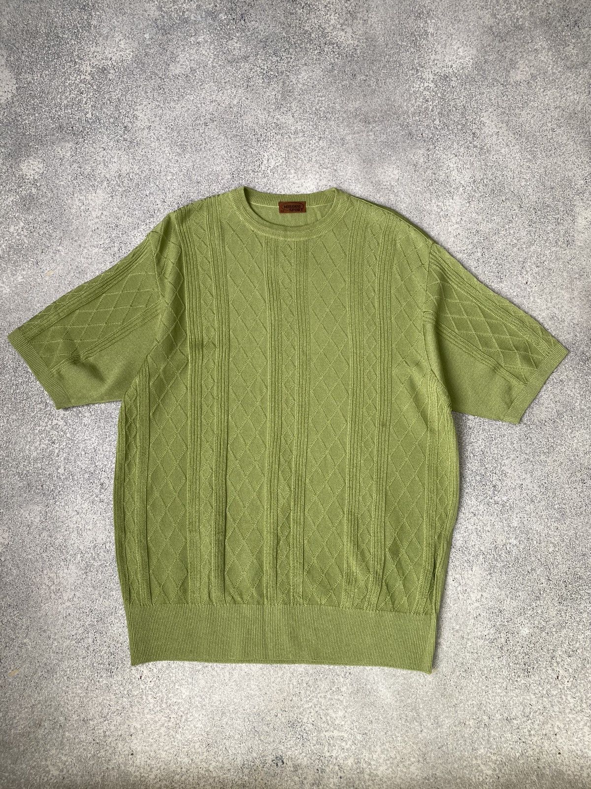 Missoni × Vintage Vintage Missoni Luxury Green Polo T-Shirt Size US M / EU 48-50 / 2 - 2 Thumbnail