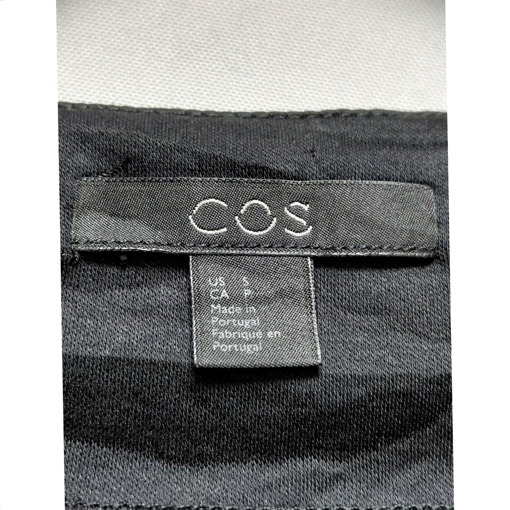 Cos COS Black Long Sleeve Top Solid Boat Neck Size S Size S / US 4 / IT 40 - 4 Thumbnail